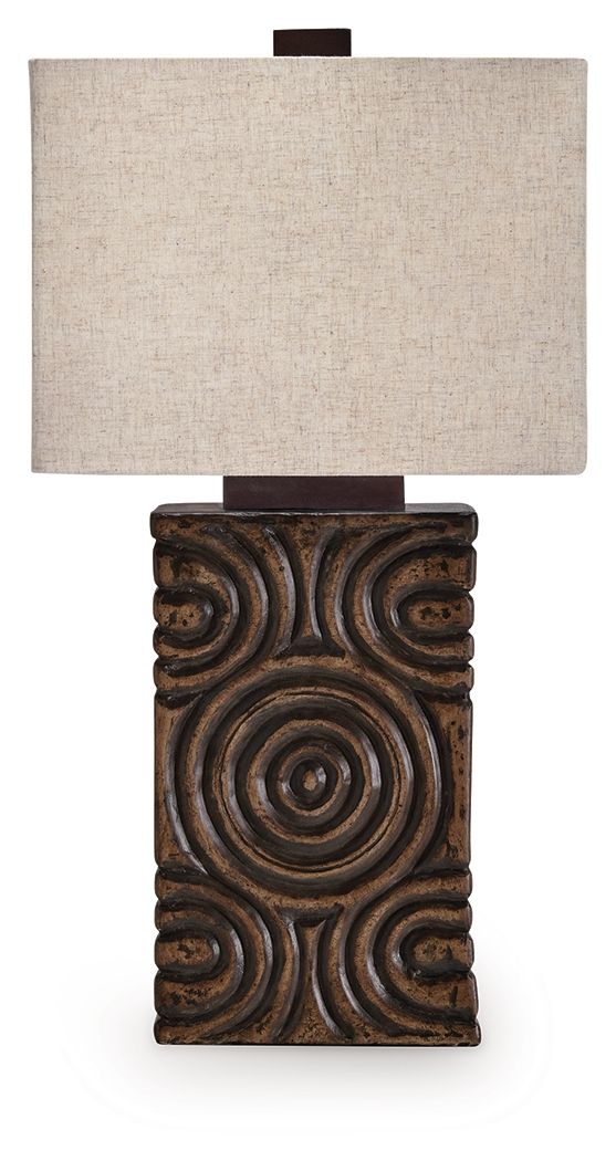 Heathbury - Paper Table Lamp - Antique Brown - Best Buy Furniture