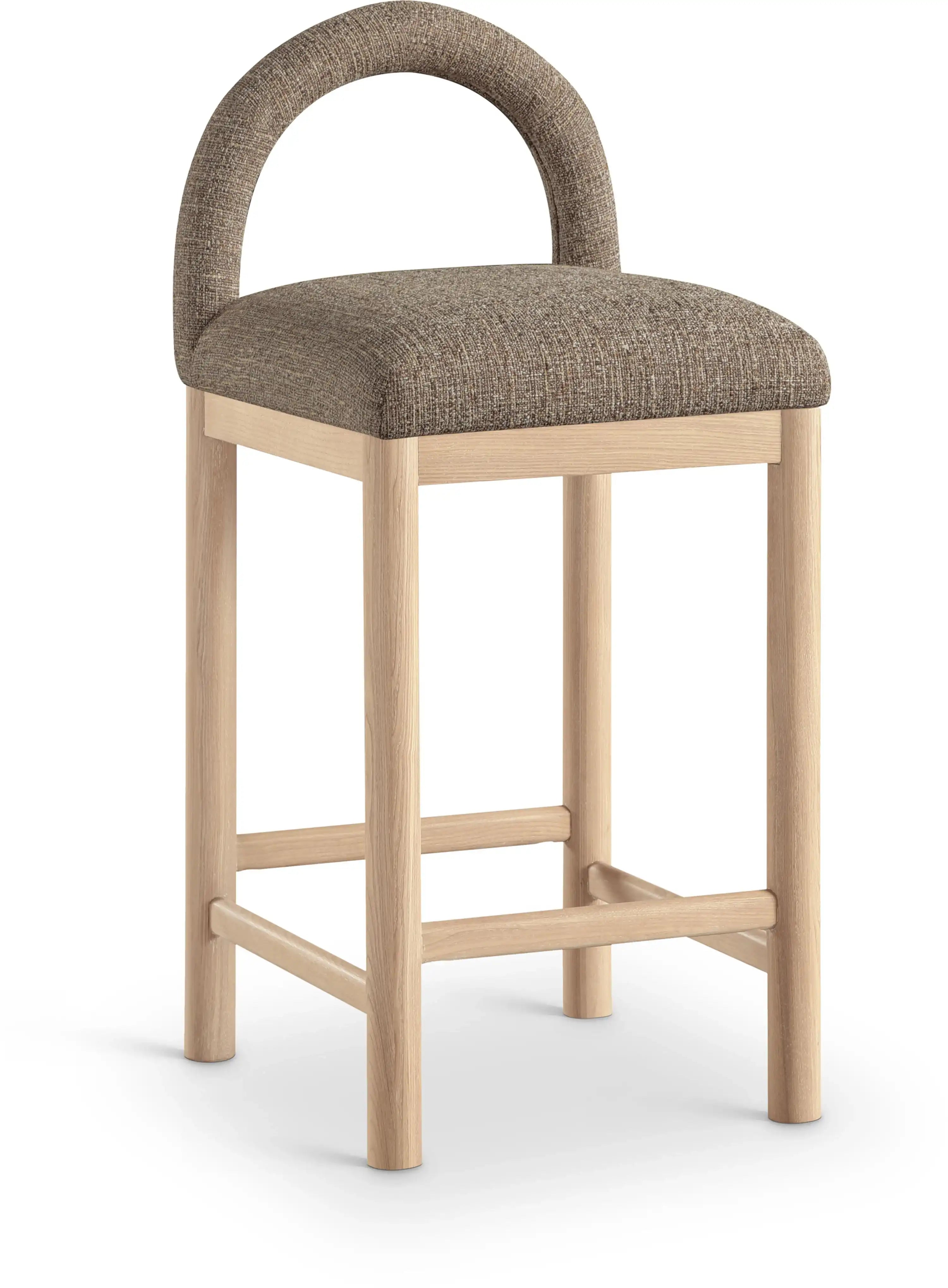 Conrad - Linen Counter Stool With Natural Legs - Best Buy Furniture