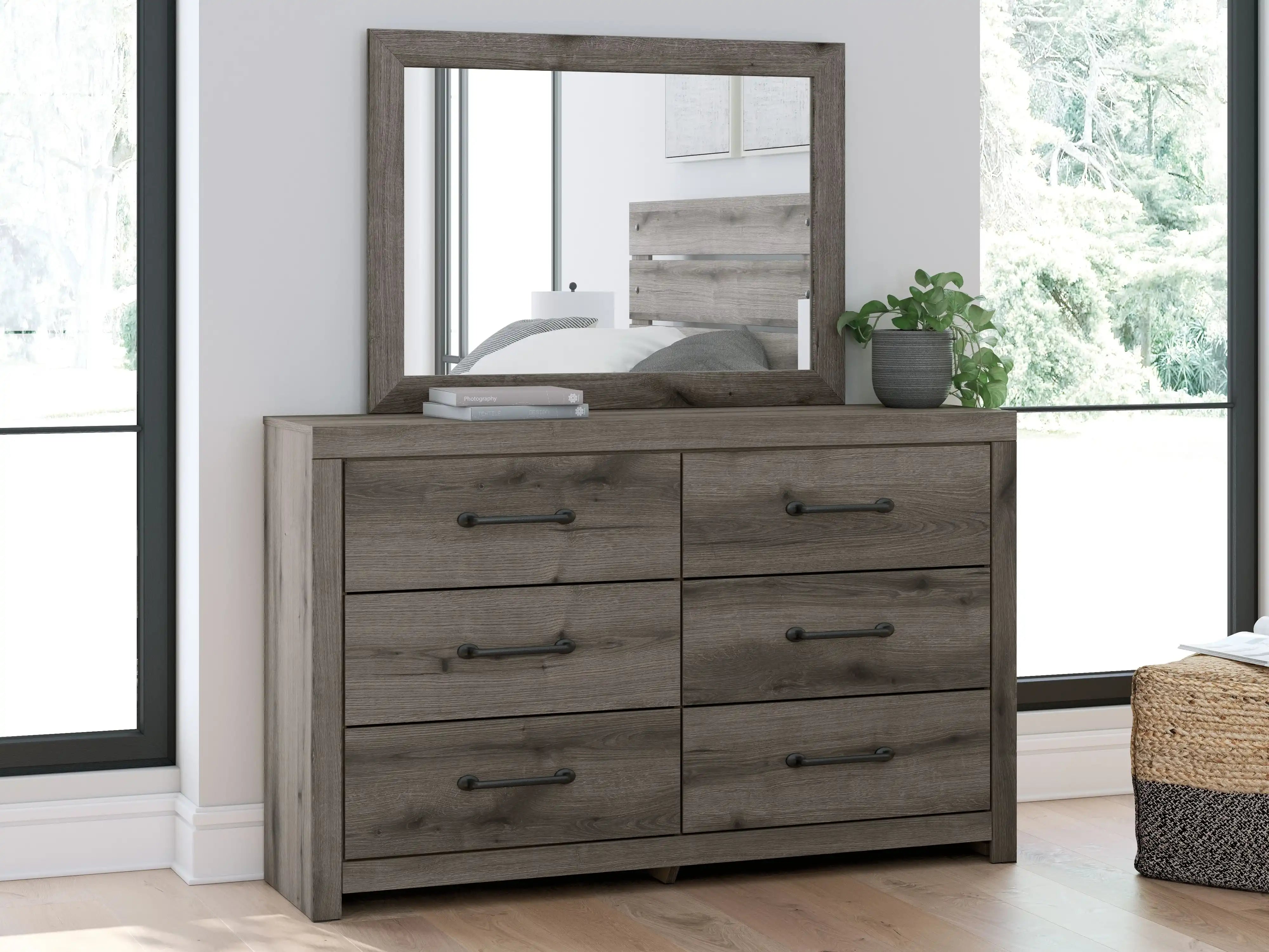 Graystorm - Dresser And Mirror - Brown Gray - Best Buy Furniture