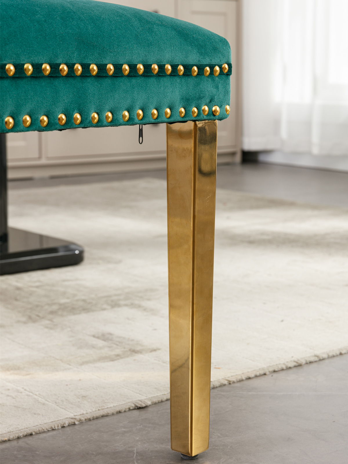 Nikki - Modern, High-End Tufted Solid Wood Contemporary Velvet Upholstered Dining Chair With Golden Stainless Steel Plating Legs, Nailhead Trim (Set of 2) - Best Buy Furniture