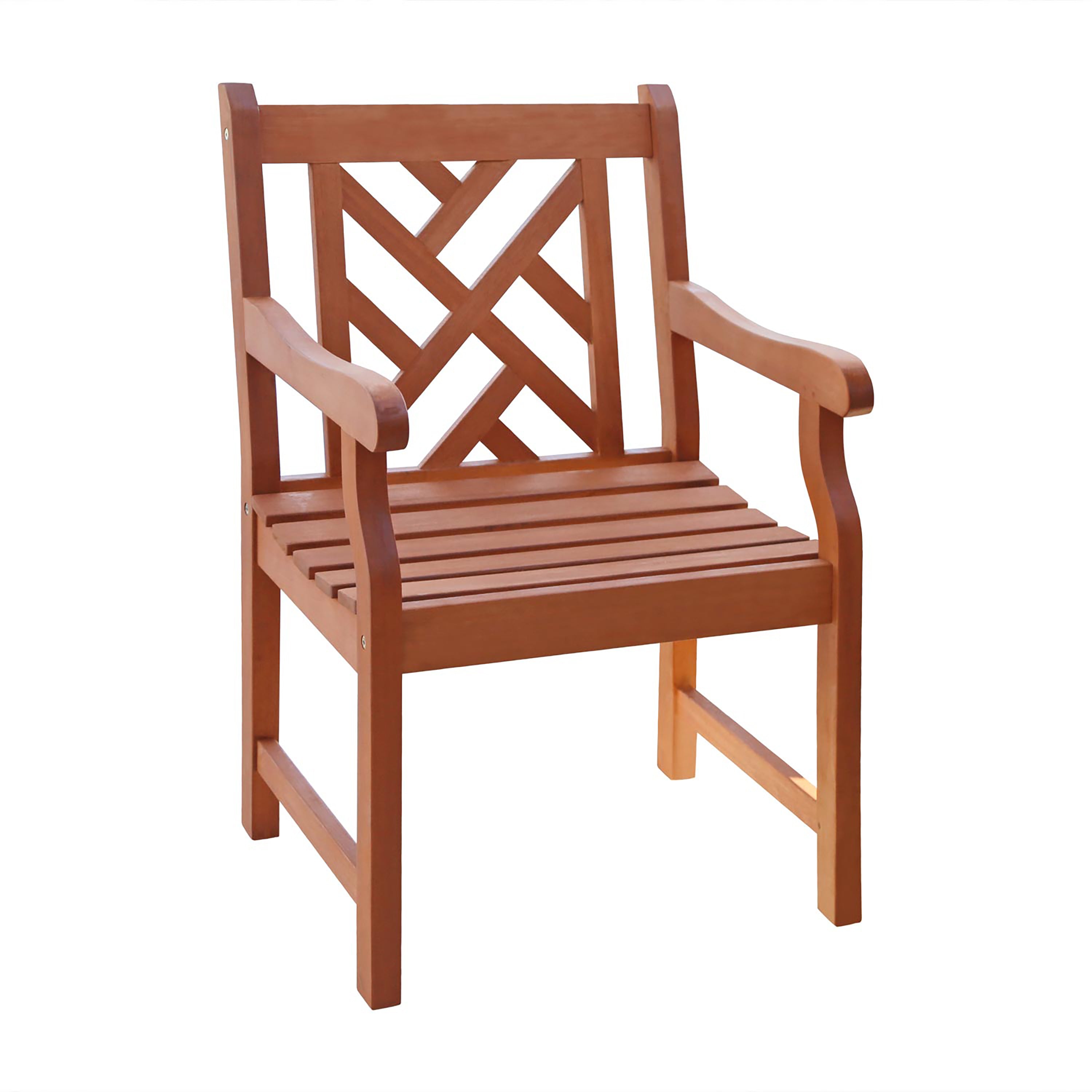 Lidwina Reddish Brown Tropical Wood Patio Armchair - Best Buy Furniture