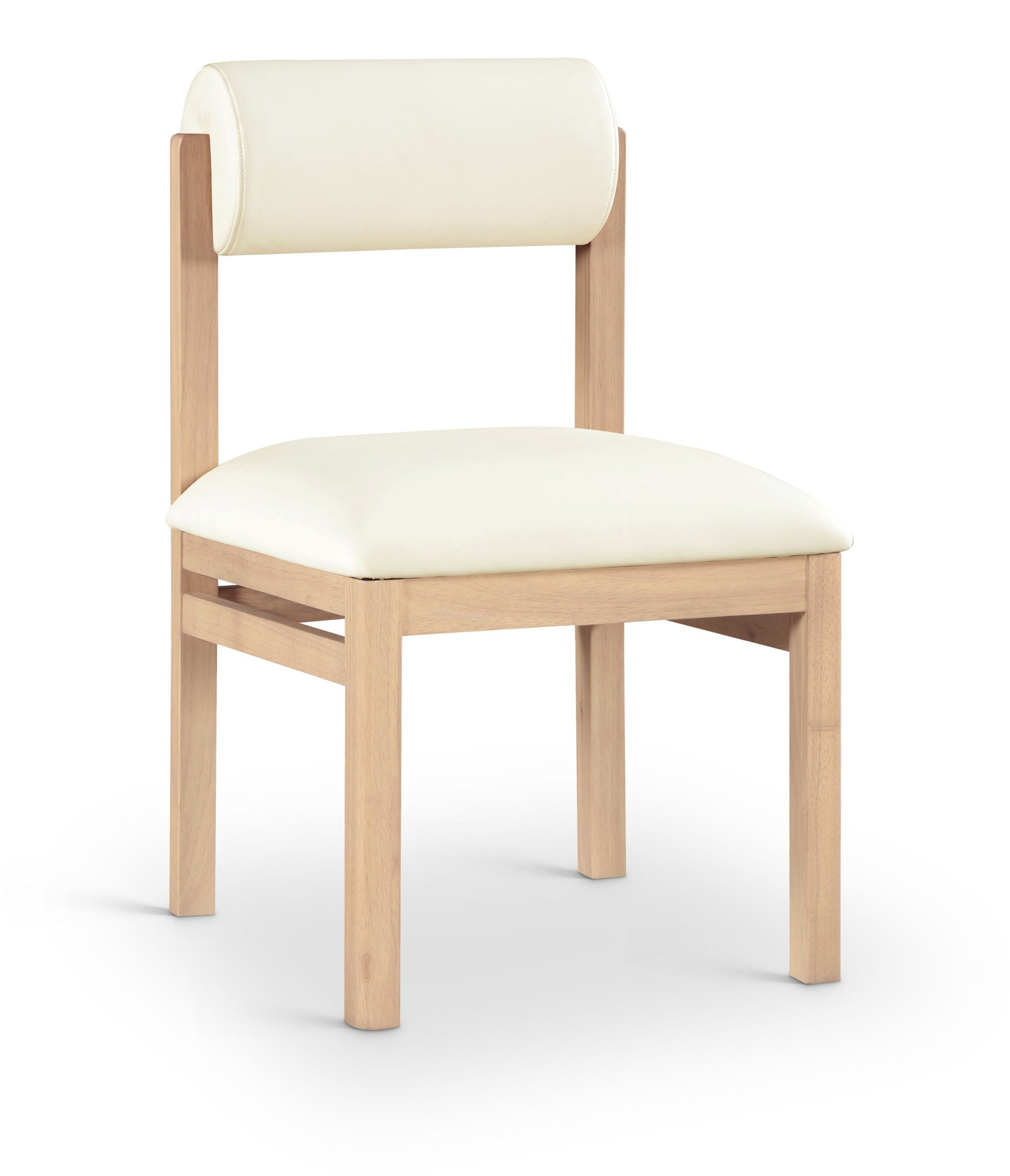 Roundhill - Faux Leather Dining Chair (Set of 2) - Natural Frame - Best Buy Furniture