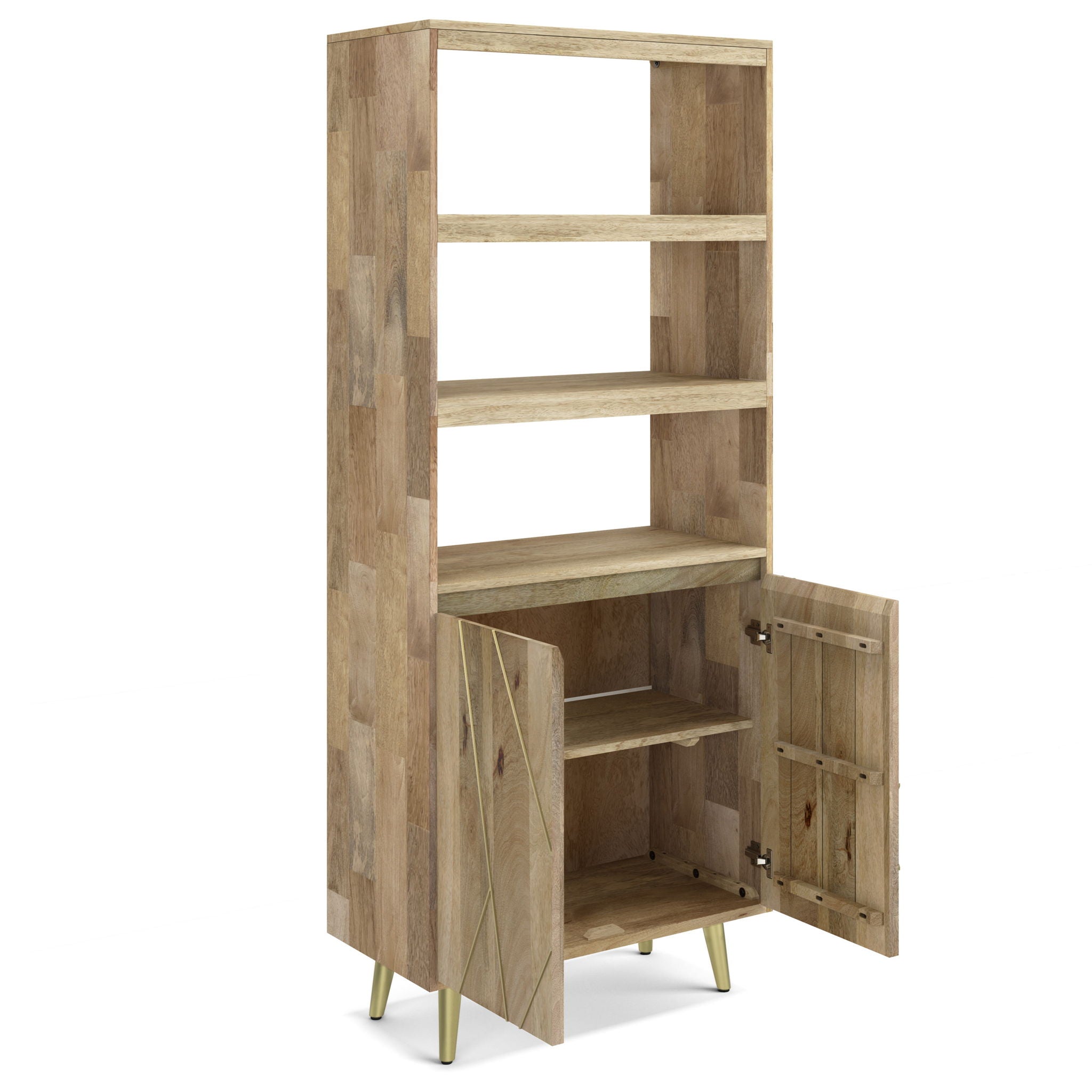 Jager - Bookshelf With Doors - Natural - Best Buy Furniture