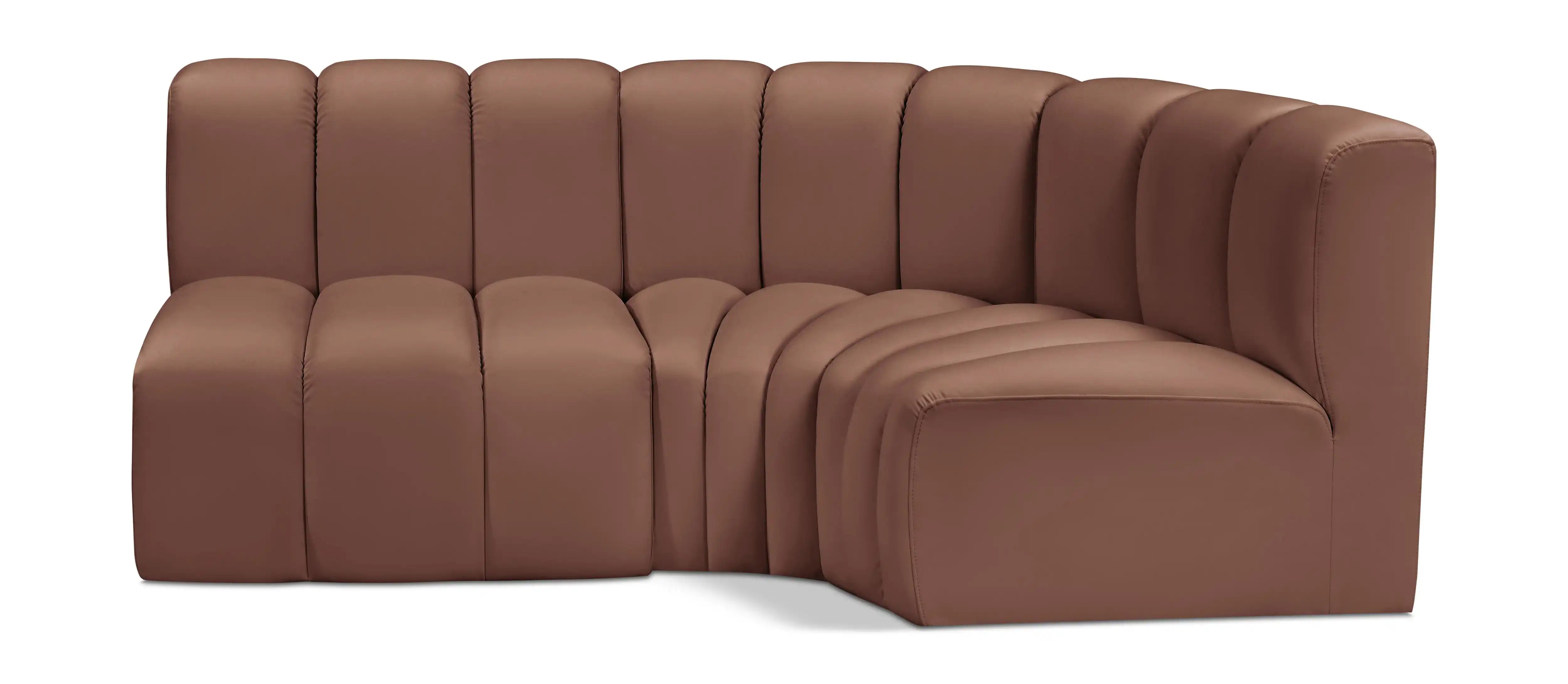 Arc - Faux Leather 3 Piece Sofa - Best Buy Furniture