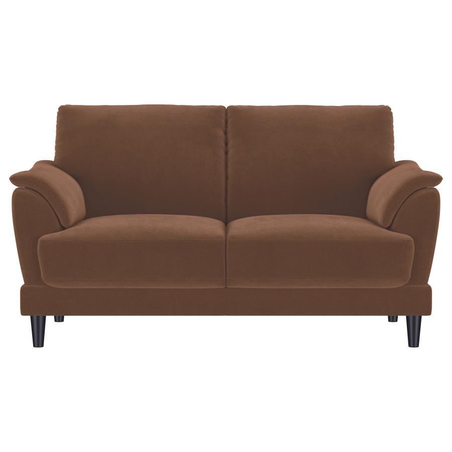 Selma - 2 Piece Velvet Upholstered Crescent Arm Sofa Set - Rust - Best Buy Furniture