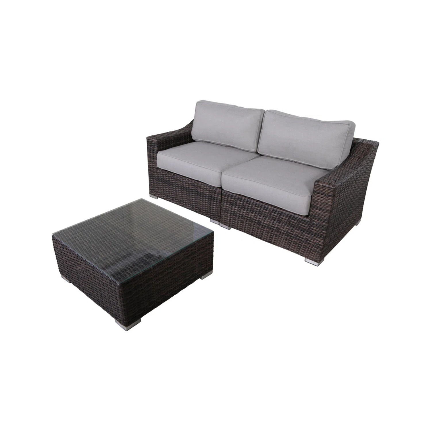 Outdoor Wicker Conversation Set With Cushions, All Weather - Best Buy Furniture