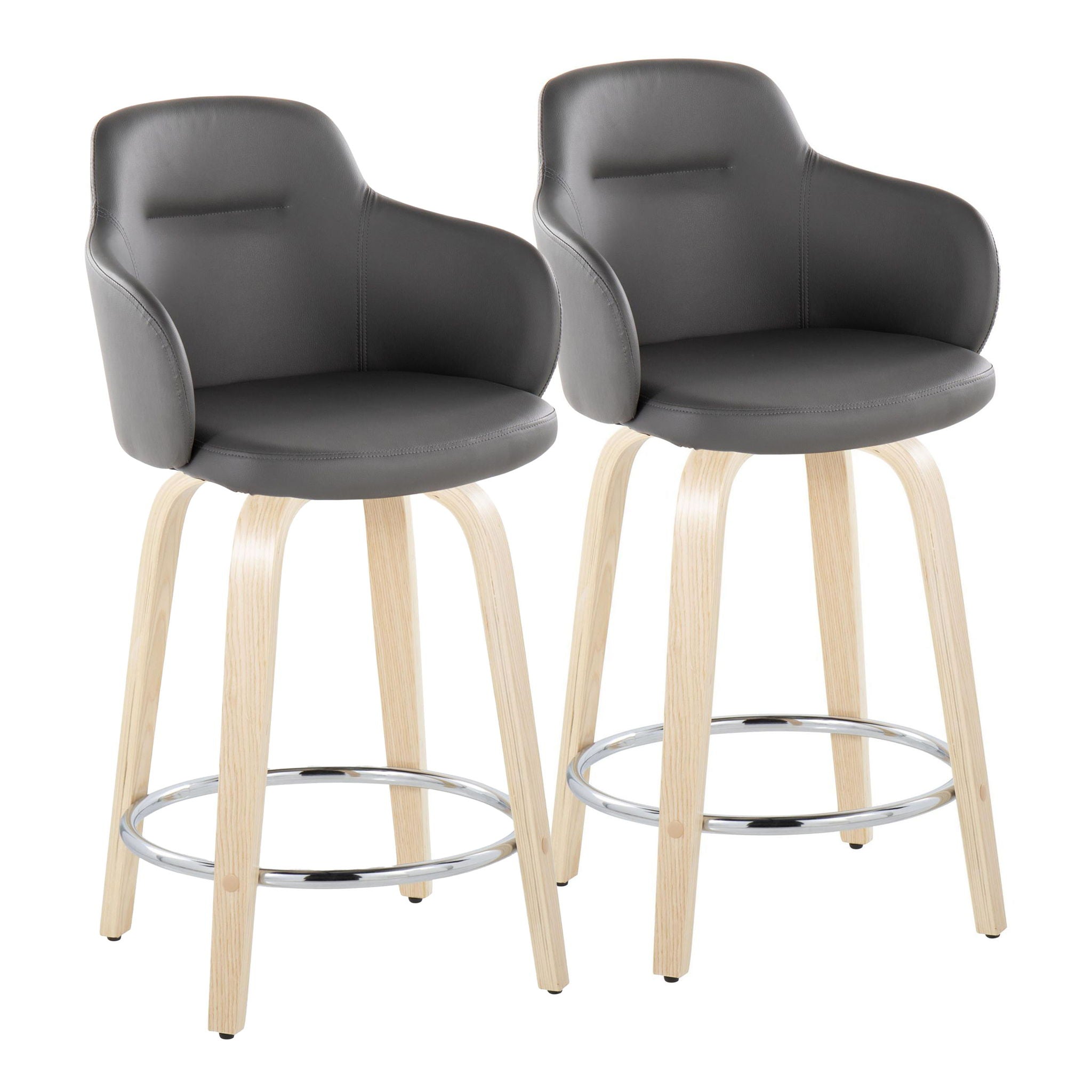 Boyne - Contemporary Fixed Height Counter Stool & Swivel With Round Footrest (Set of 2) - Best Buy Furniture