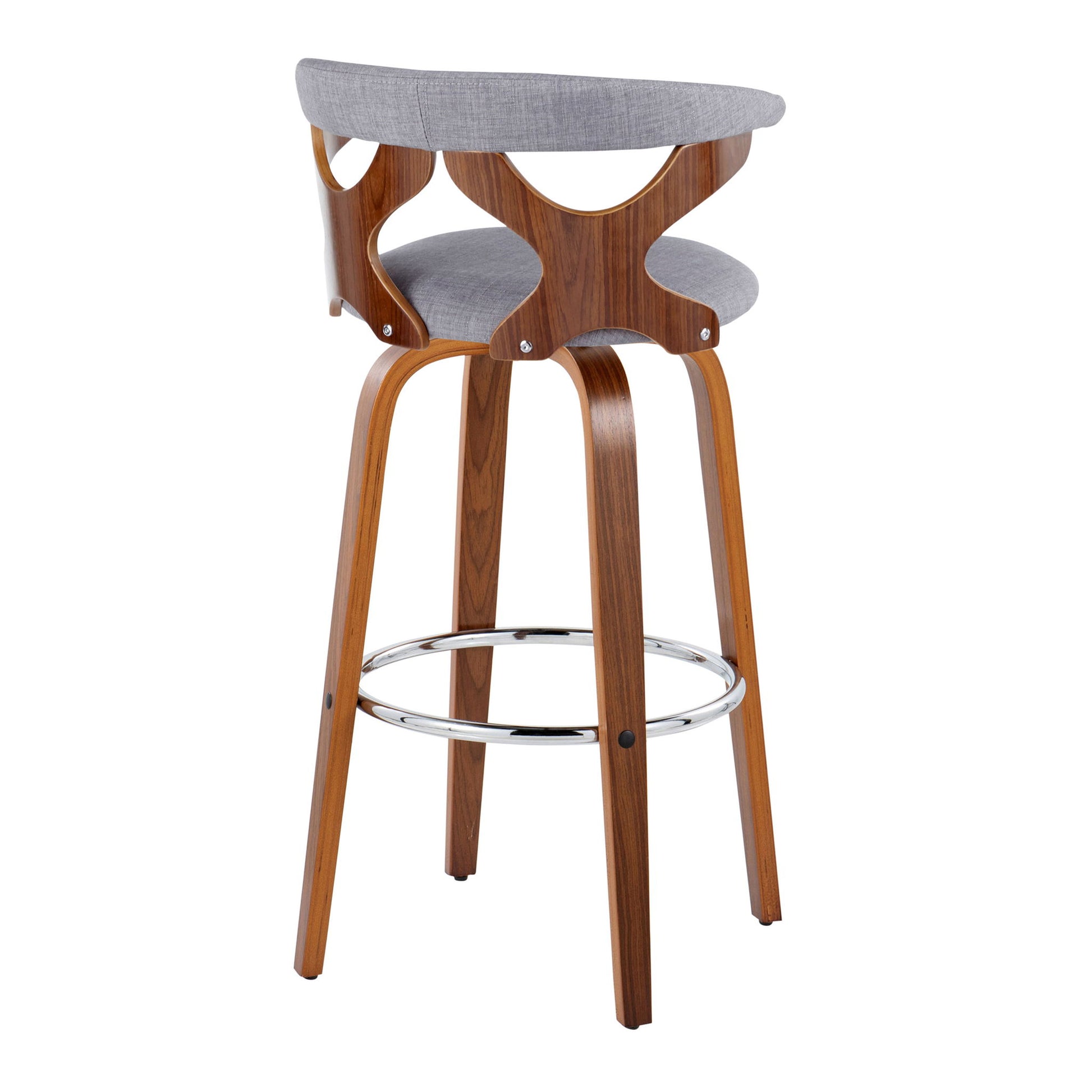 Gardenia - Mid Century Modern Fixed Height Barstool With Swivel With Round Footrest (Set of 2) - Best Buy Furniture