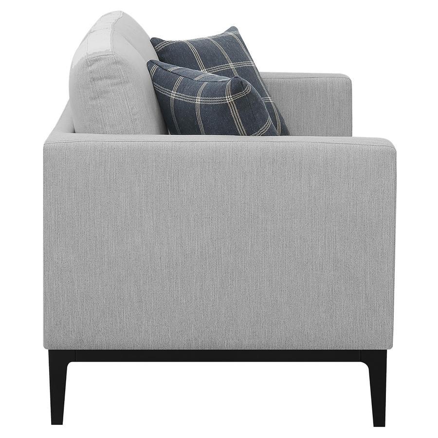 Apperson - Upholstered Track Arm Loveseat - Light Gray - Best Buy Furniture