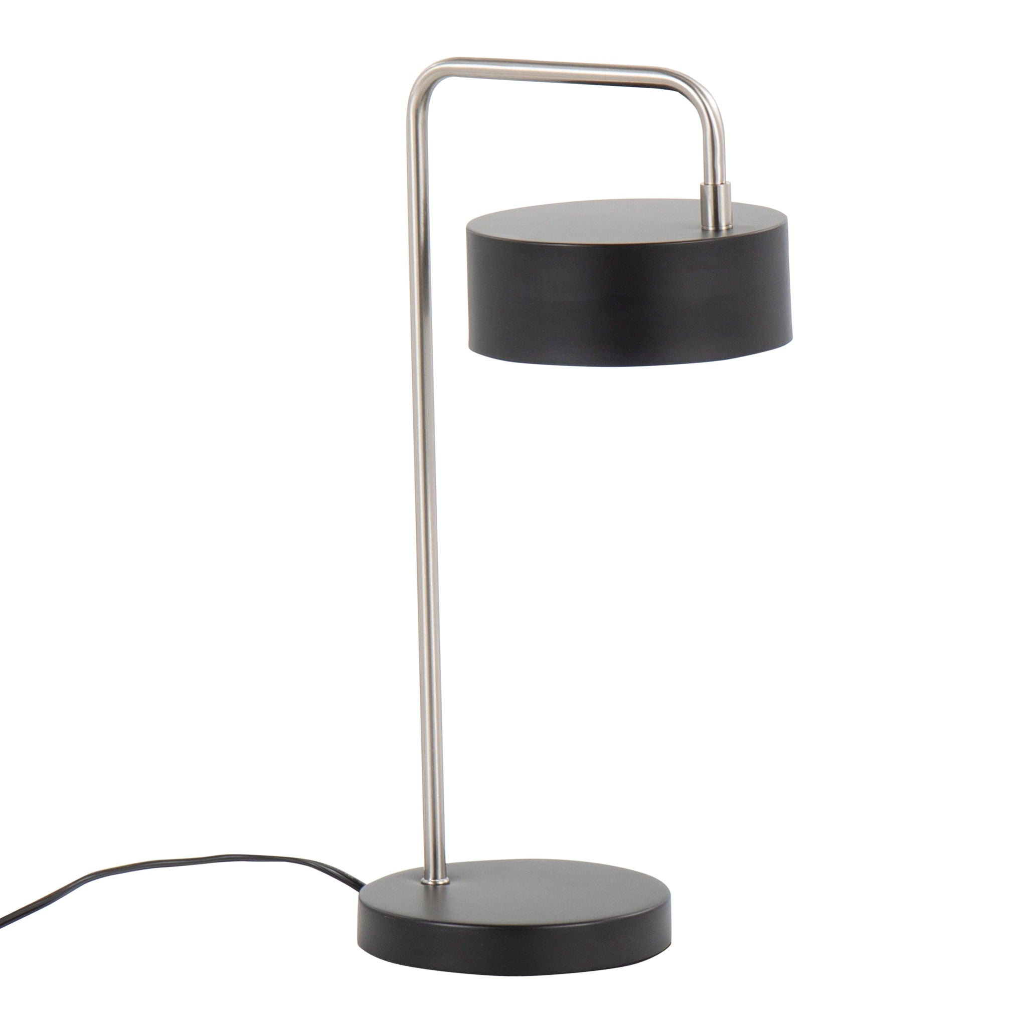 Puck - Contemporary Table Lamp - Nickel / Black - Best Buy Furniture