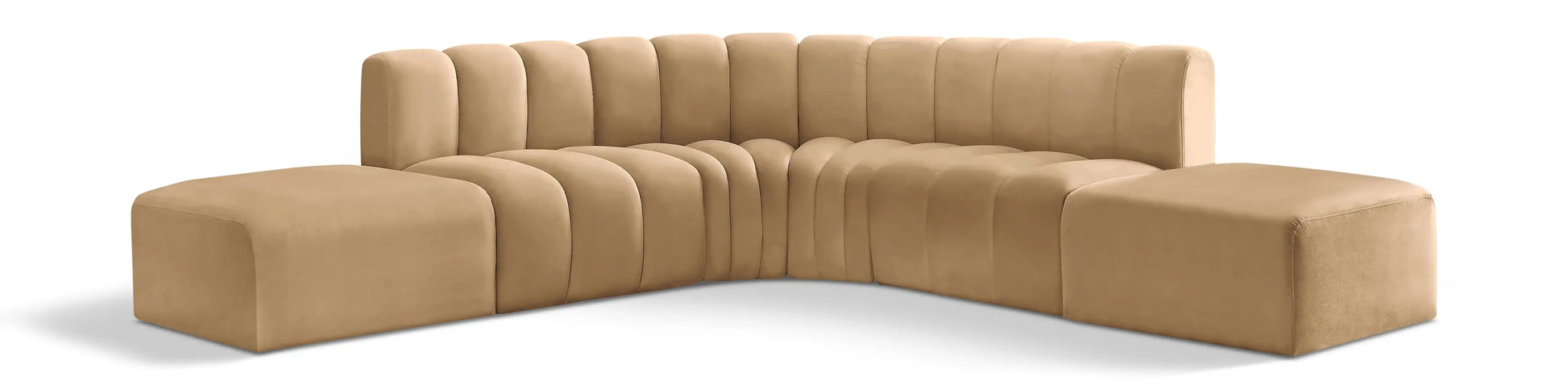 Arc - Velvet 6 Piece Corner Modular Sofa - Best Buy Furniture