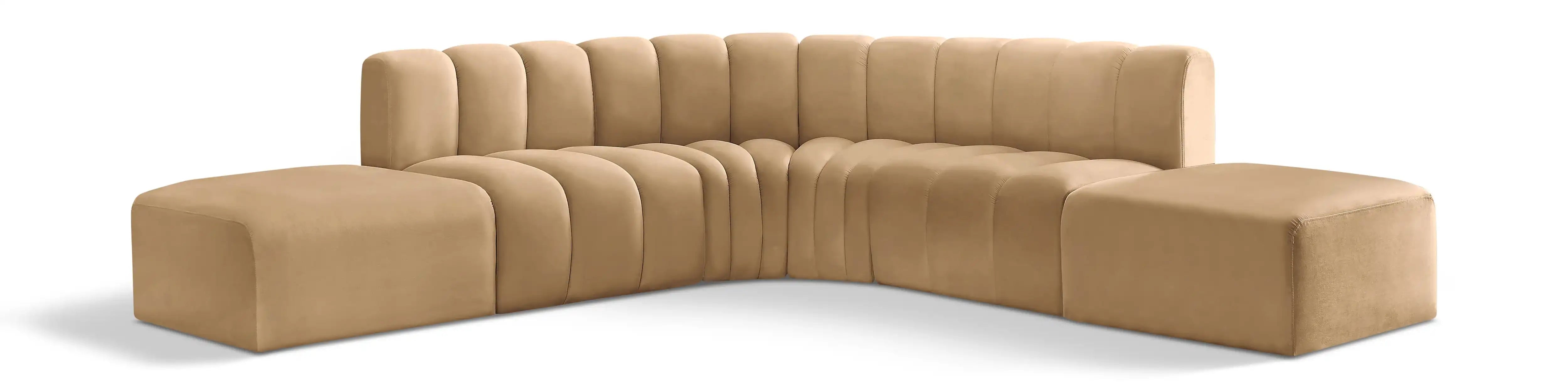 Arc - Velvet 6 Piece Corner Modular Sofa - Best Buy Furniture