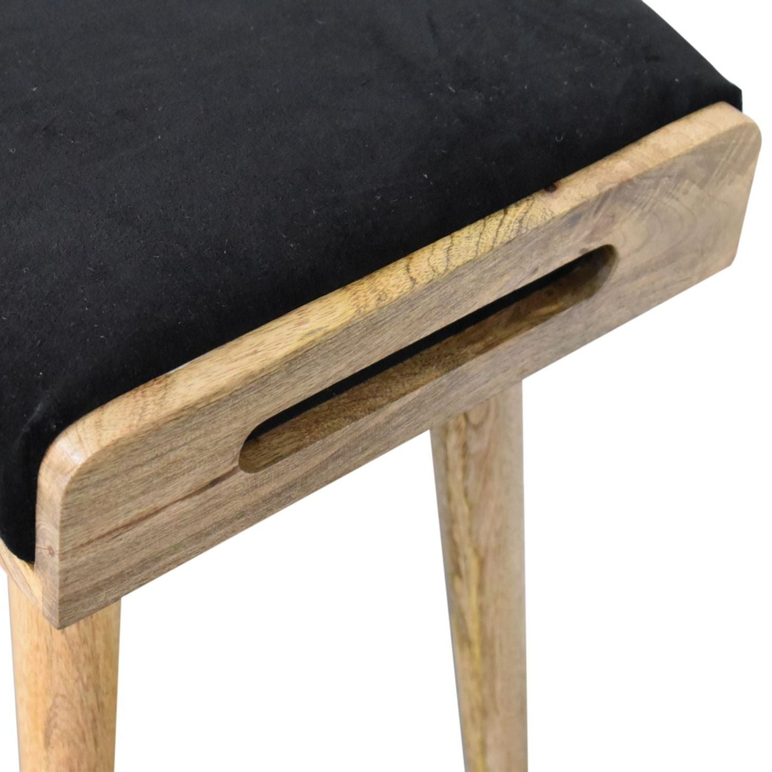 Velvet Tray Style Footstool - Black - Best Buy Furniture