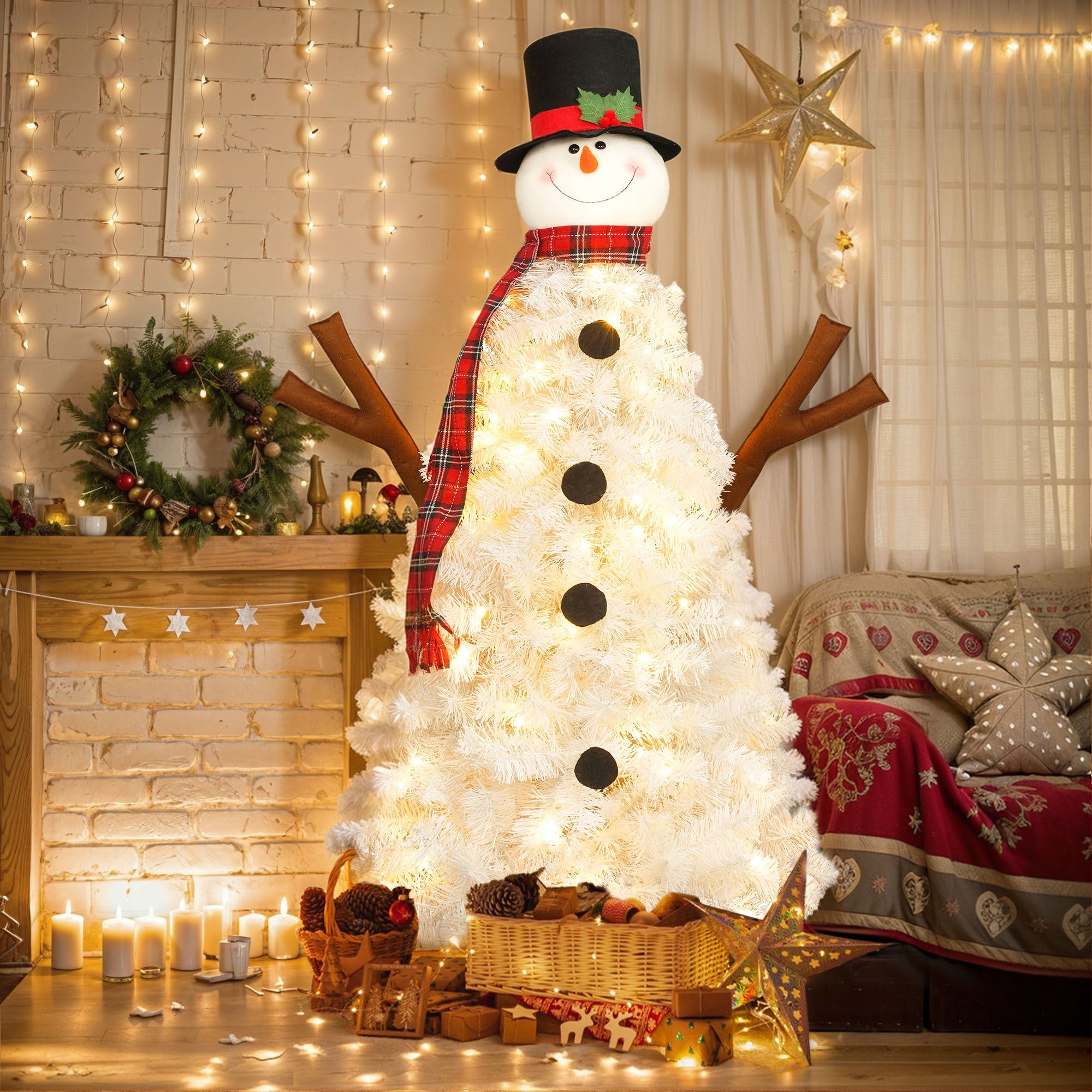 4-Foot Snowman-Shaped Christmas Tree - Best Buy Furniture