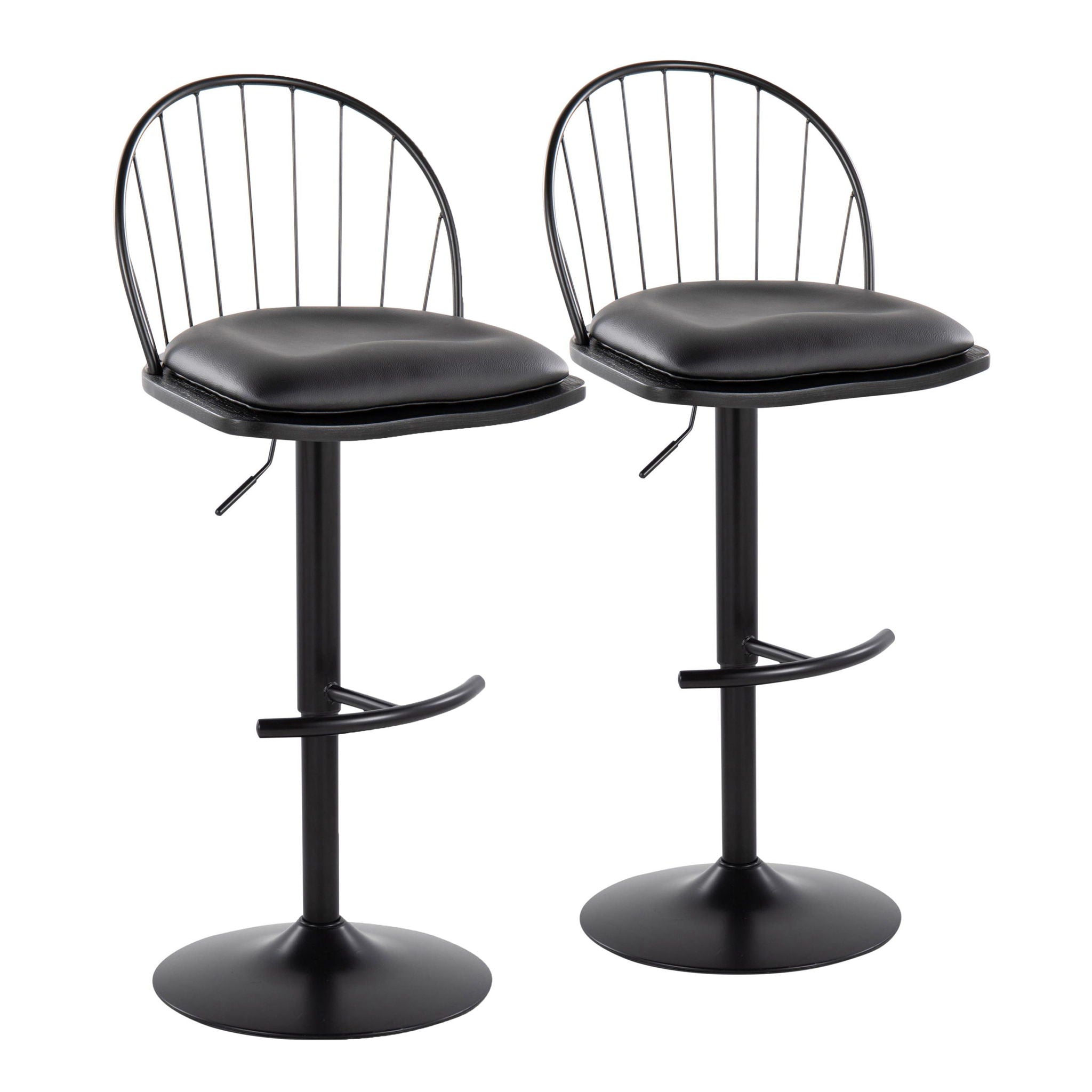 Riley - Farmhouse Adjustable Height Barstool With Swivel With Rounded T Footrest (Set of 2) - Best Buy Furniture