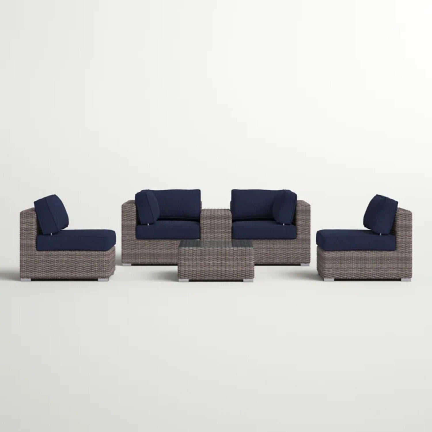 Wicker Seating Group Set With Table And Cushions - Best Buy Furniture