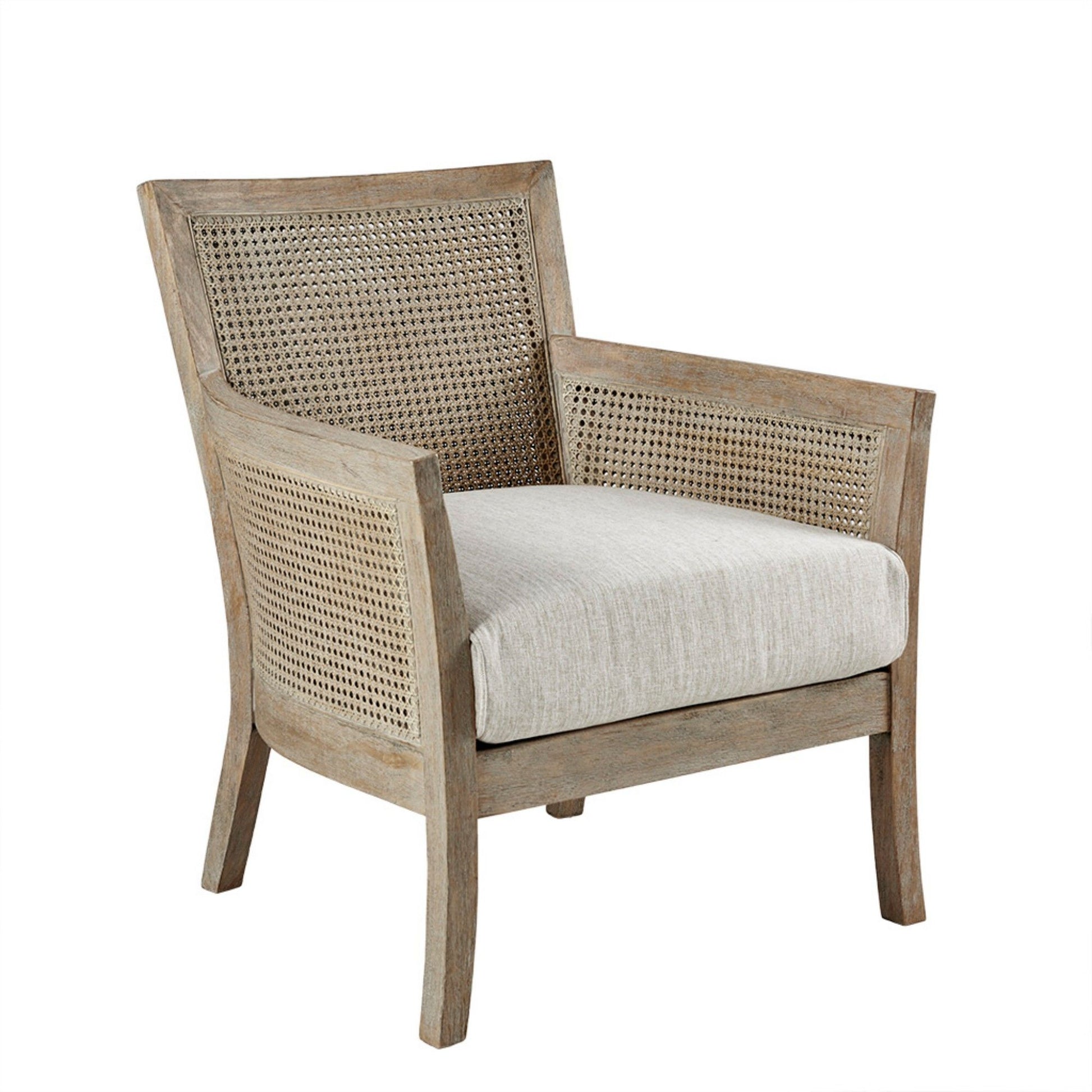 Cane Armchair With High Density Foam - Cream / Reclaimed Natural - Best Buy Furniture
