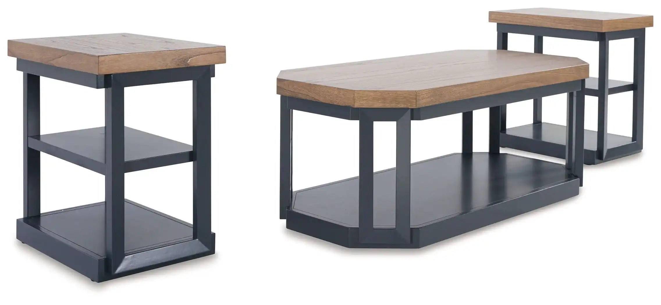 Landocken - Occasional Table Set (Set of 3) - Brown / Blue - Best Buy Furniture