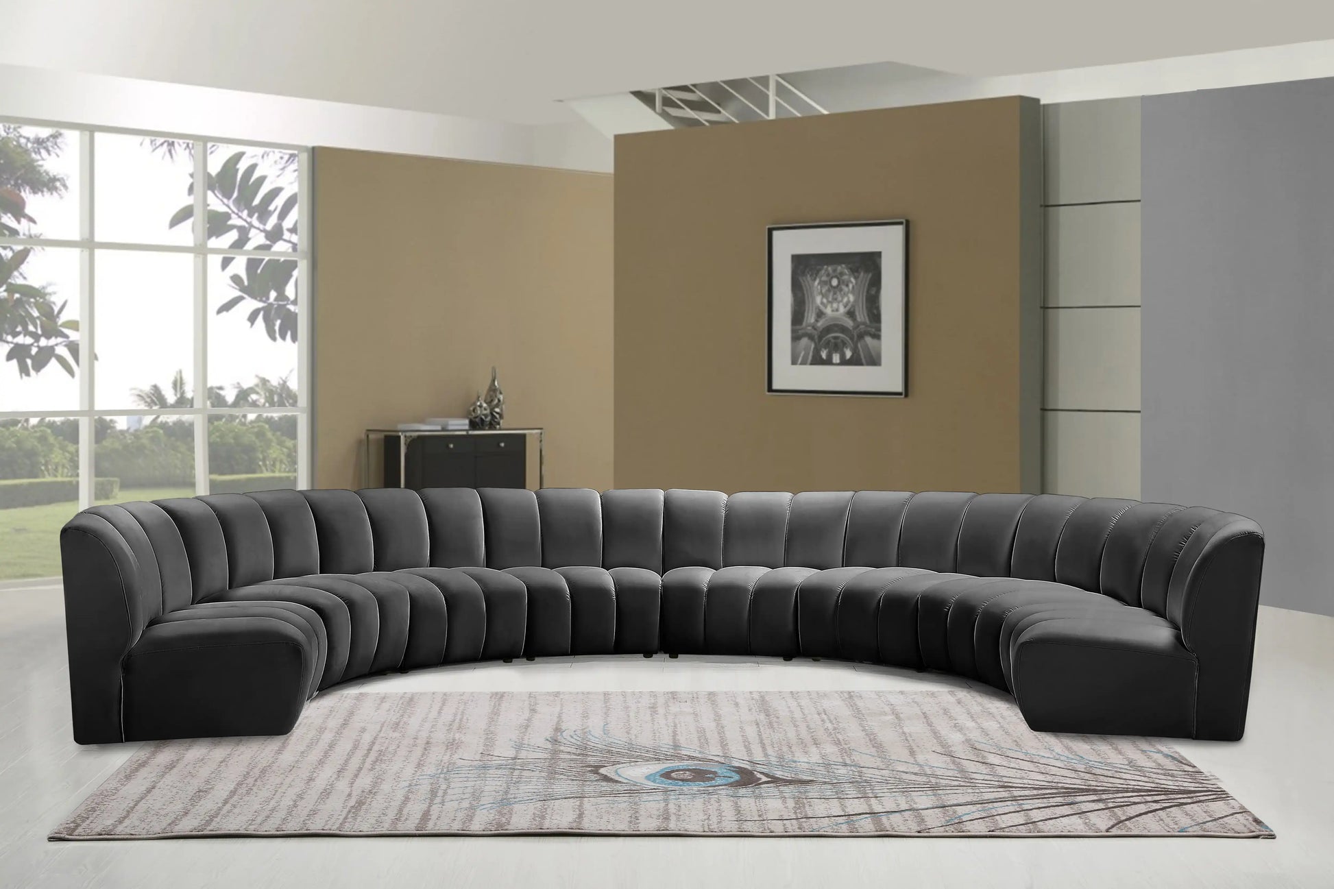 Infinity - 8 Piece Velvet Modular Sectional - Best Buy Furniture