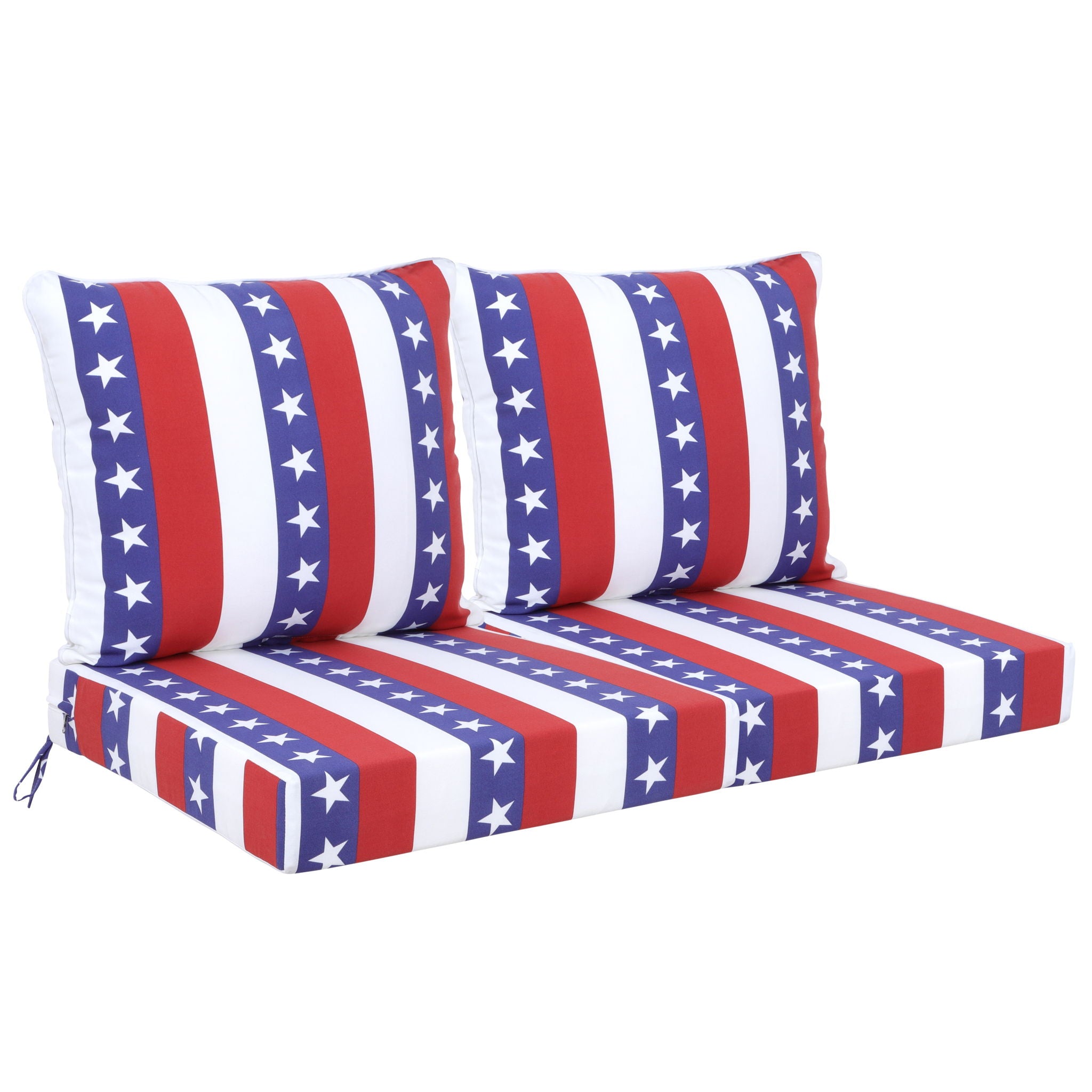 24X24 Inch Outdoor Deep Seat Cushion Set Waterproof Fade Resistant Patio Furniture Cushions With Removable Covers, Adjustable Straps & Handles (Set of 2) - Red - Best Buy Furniture
