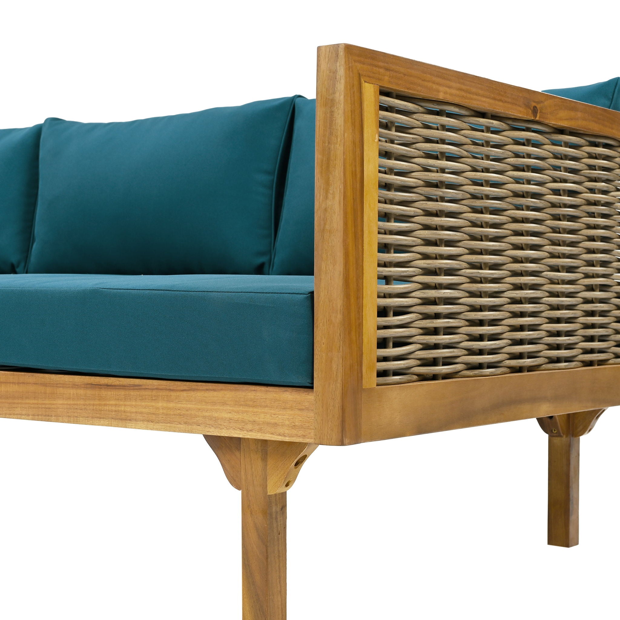 Claremont - 3 Seater Daybed Teak Acacia Wood Water Resistant Cushions - Best Buy Furniture