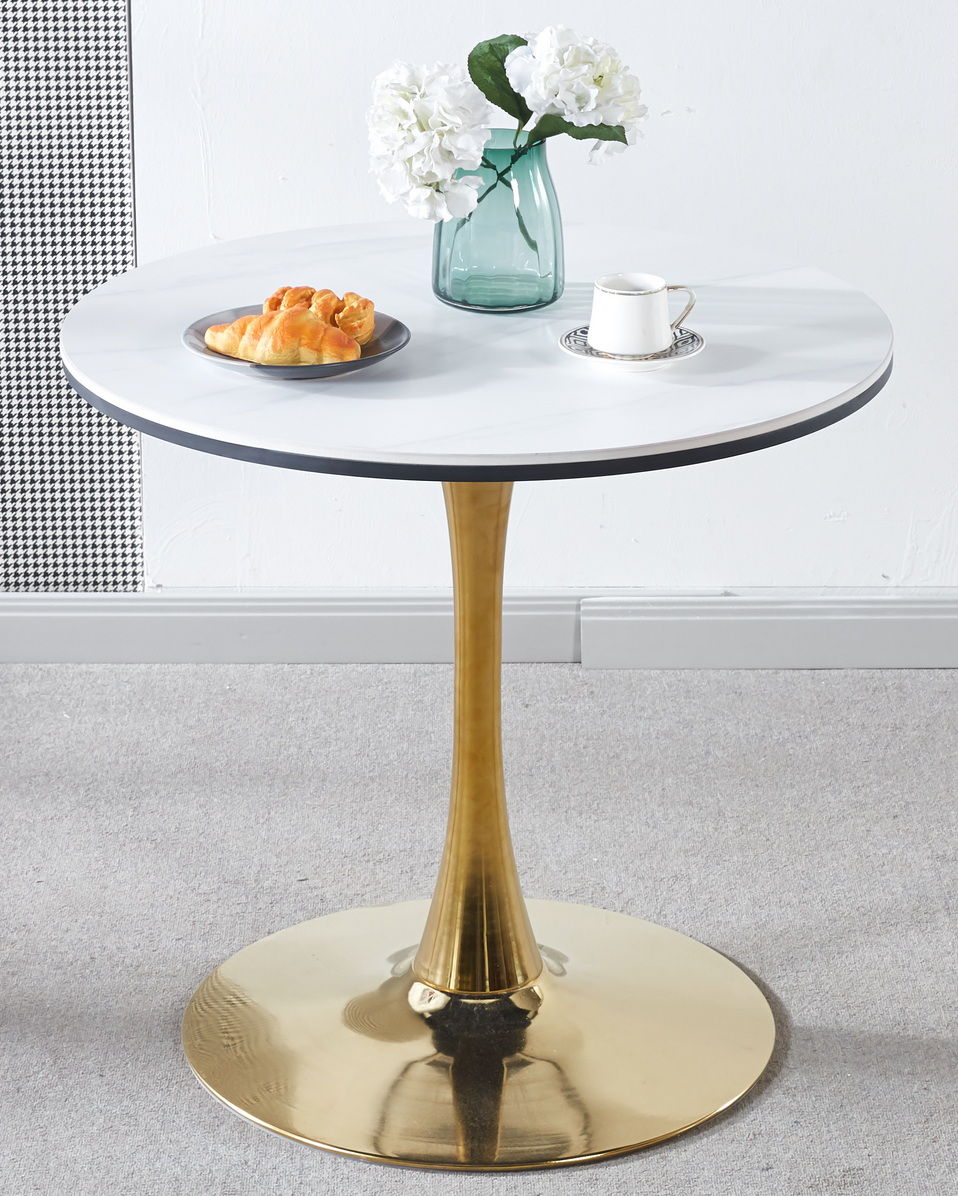 Tulip Table Mid-Century Dining Table With Round MDF Table Top, Pedestal Dining Table, End Table Leisure Coffee Table - Best Buy Furniture