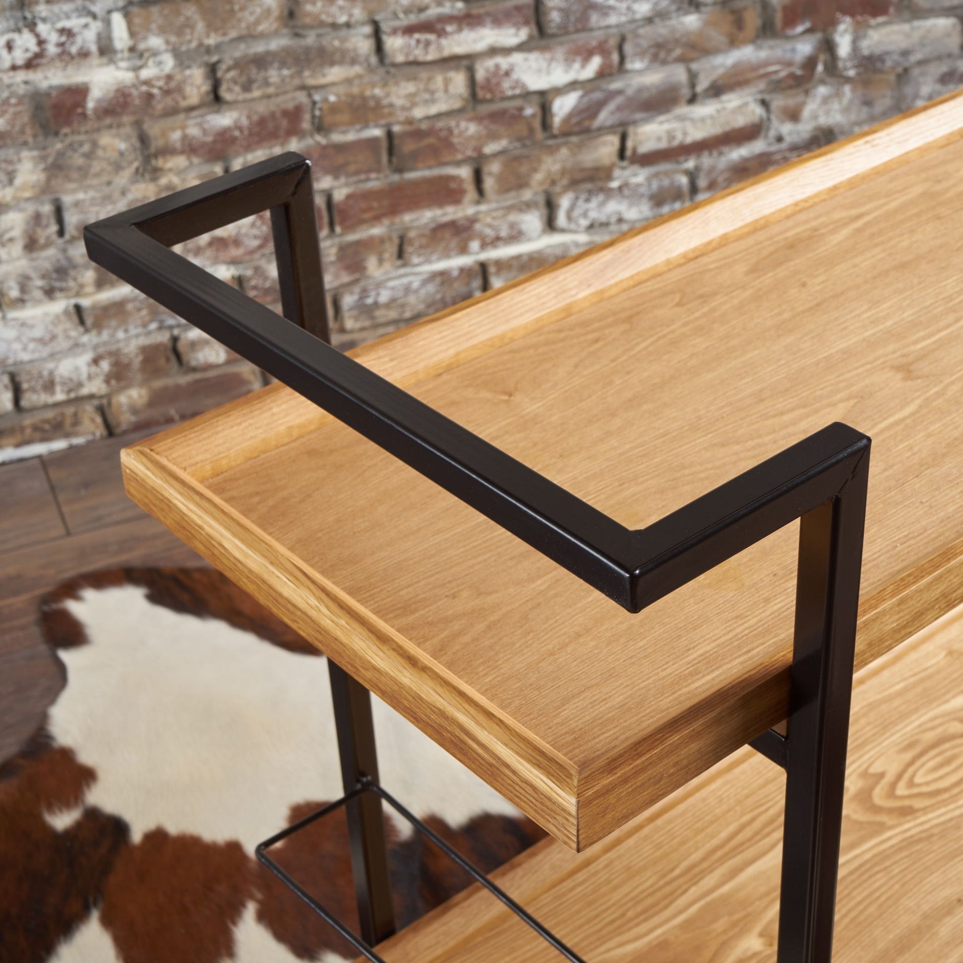 Modern Industrial Bar Cart With Shelving And Casters - Best Buy Furniture