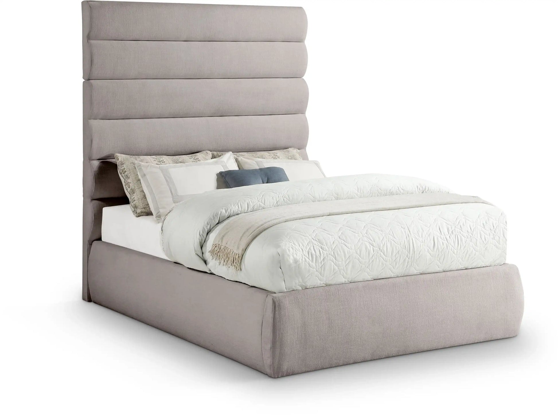 Adam - Linen Fabric Bed With 70.5" Headboard - Best Buy Furniture