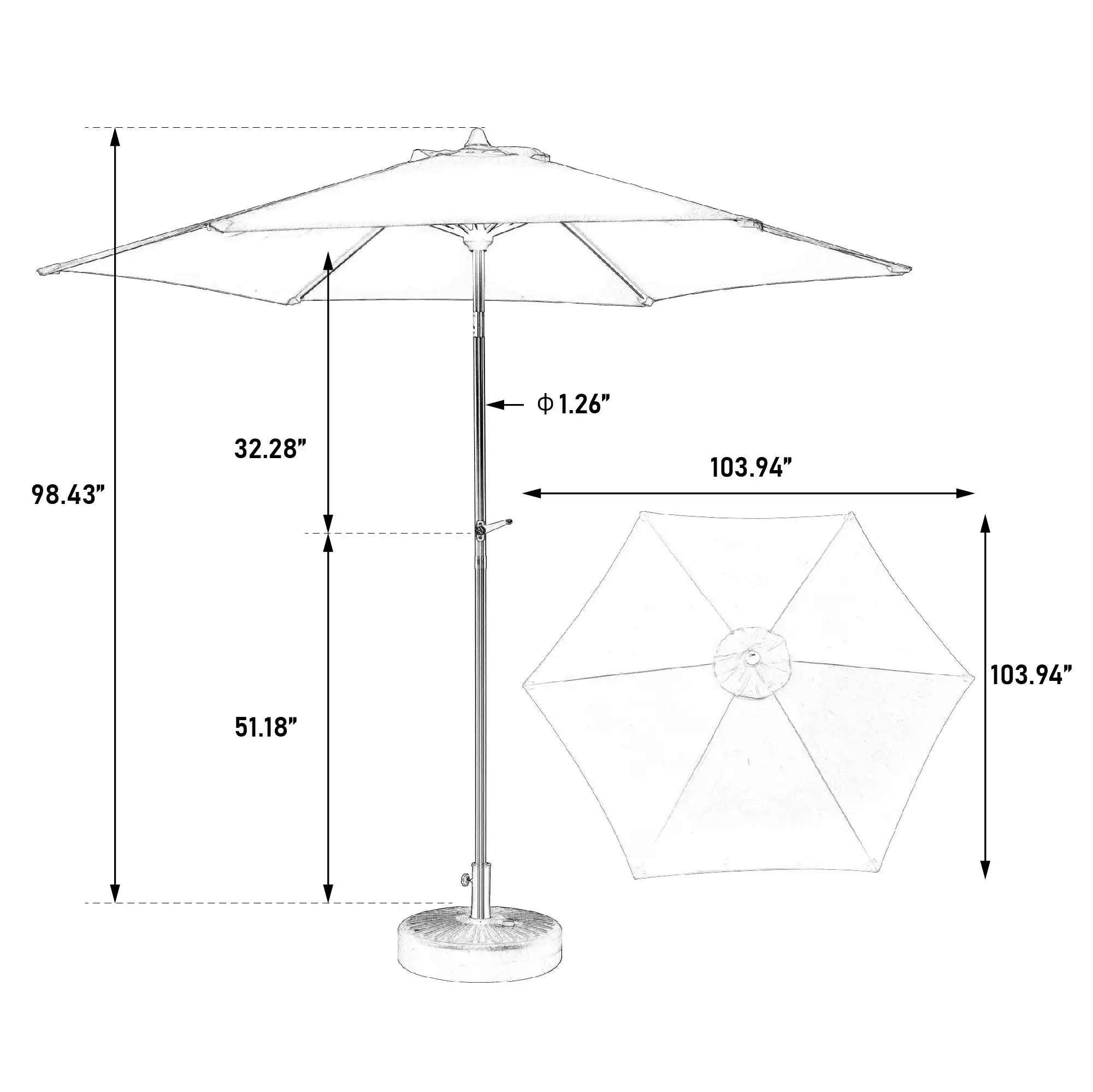 9FT Khaki Outdoor Table Umbrella with Tilt and Crank - Best Buy Furniture