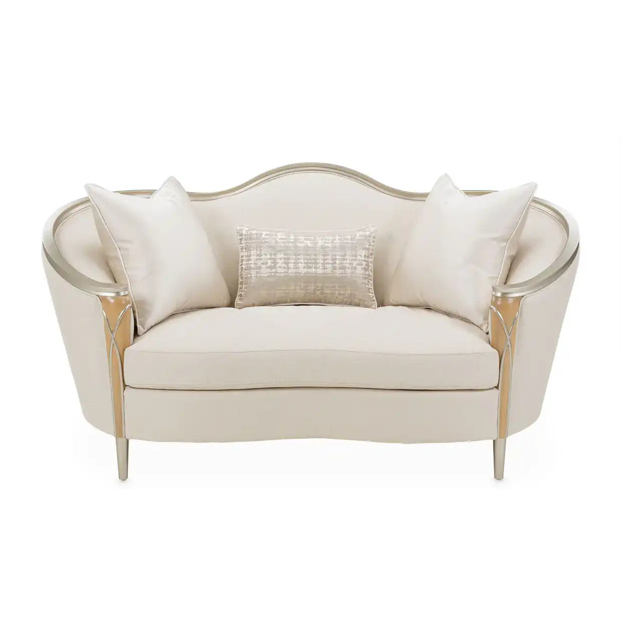 Villa Cherie - Loveseat - Pearl / Caramel - Best Buy Furniture