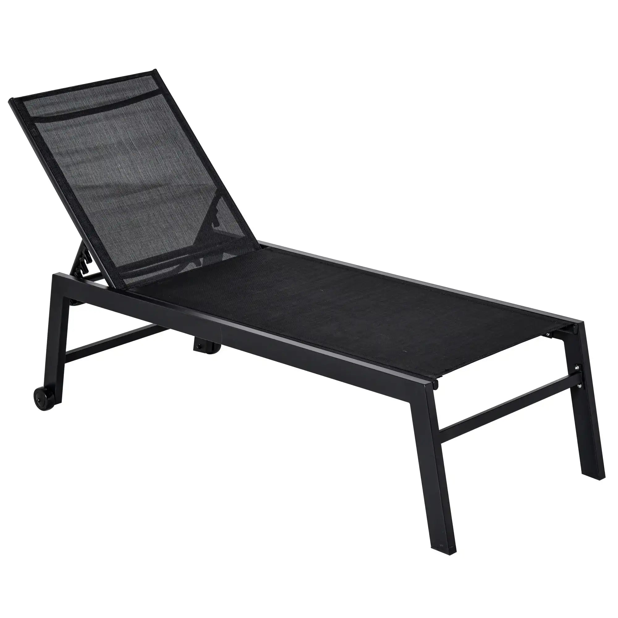 Outsunny Outdoor Lounge Chaise with 5-Position Recline, Black - Best Buy Furniture
