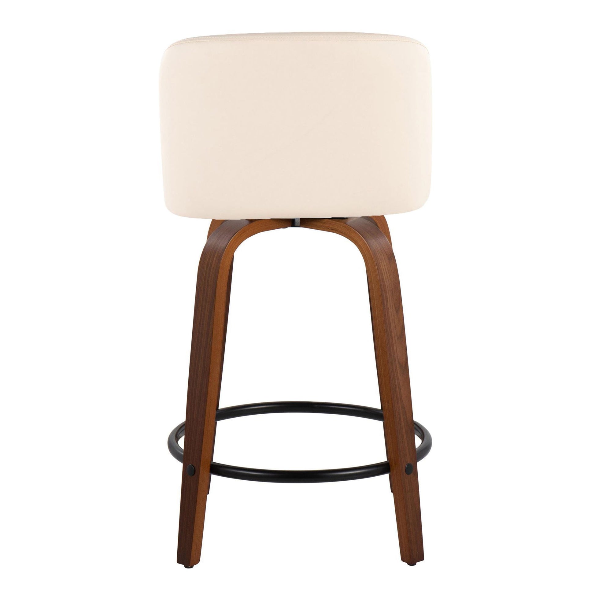 Toriano - Mid Century Modern, Fixed Height Counter Stool & Swivel And Round Footrest (Set of 2) - Best Buy Furniture