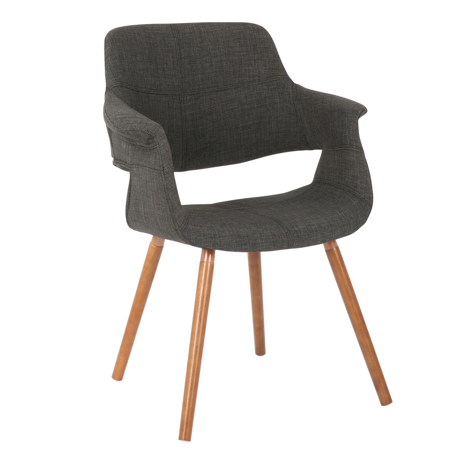 Vintage Flair - Mid-Century Modern Chair (Set of 2) - Walnut / Charcoal - Best Buy Furniture