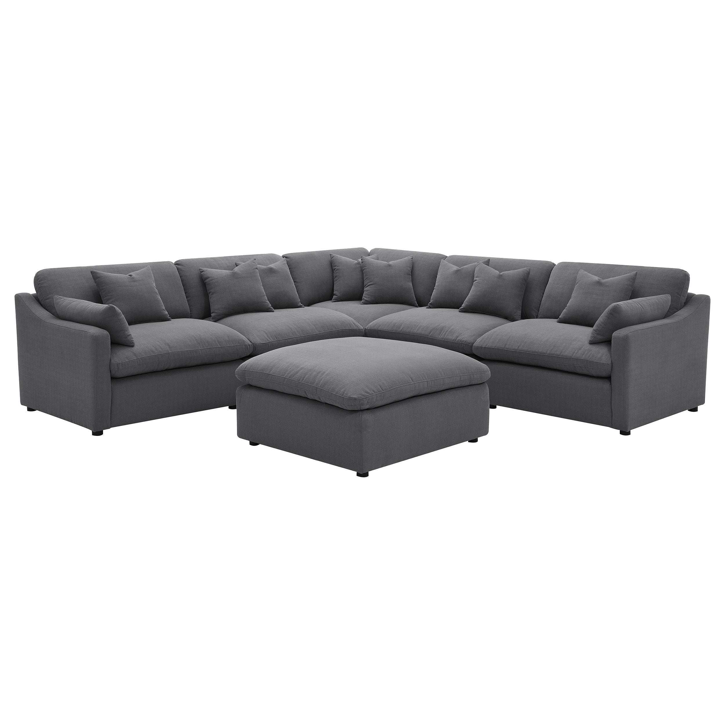 Hobson - Upholstered Modular Sectional Sofa With Ottoman - Best Buy Furniture