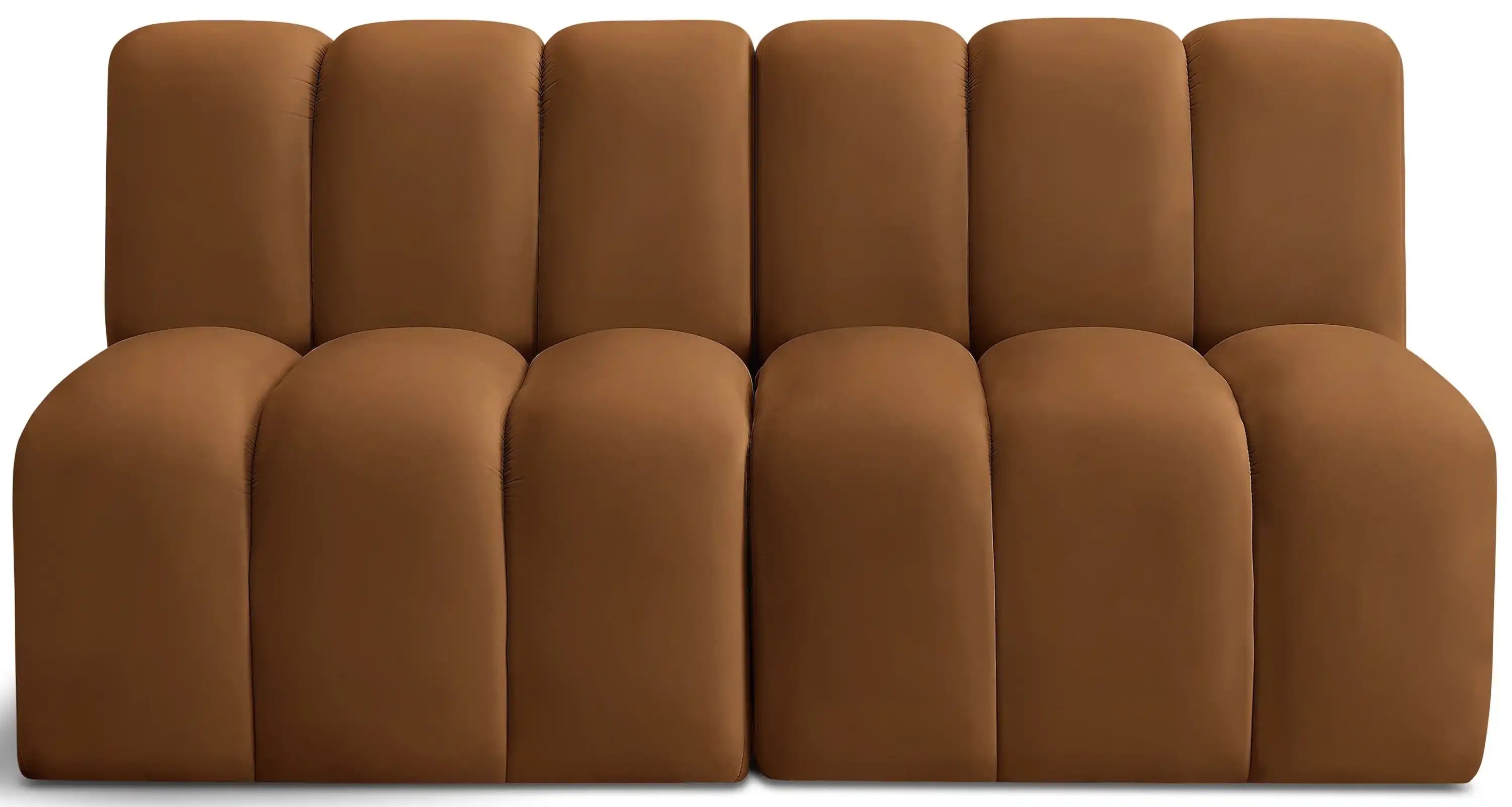 Arc - Velvet 2 Pieces Modular Sofa - Saddle - Best Buy Furniture