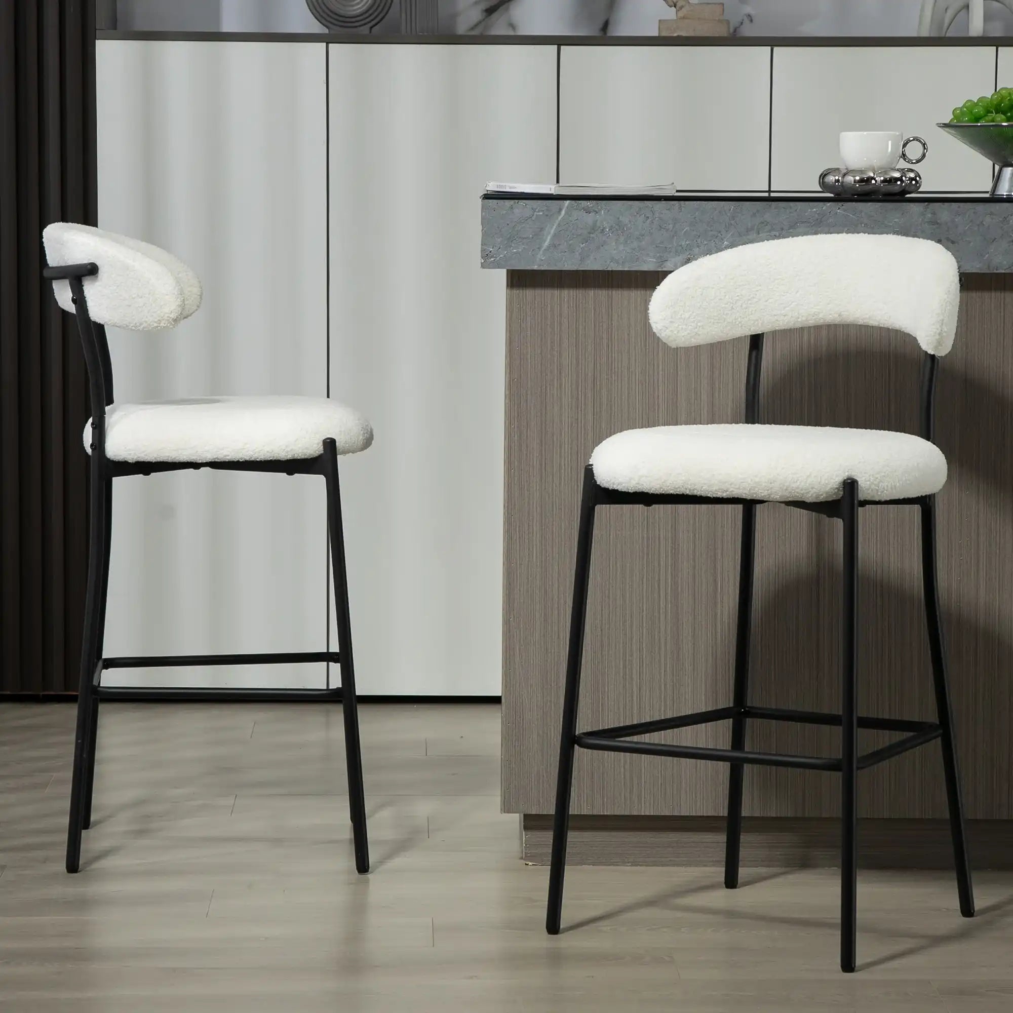 River Modern 26'' Counter Height Bar Stool Teddy Fabric - Best Buy Furniture