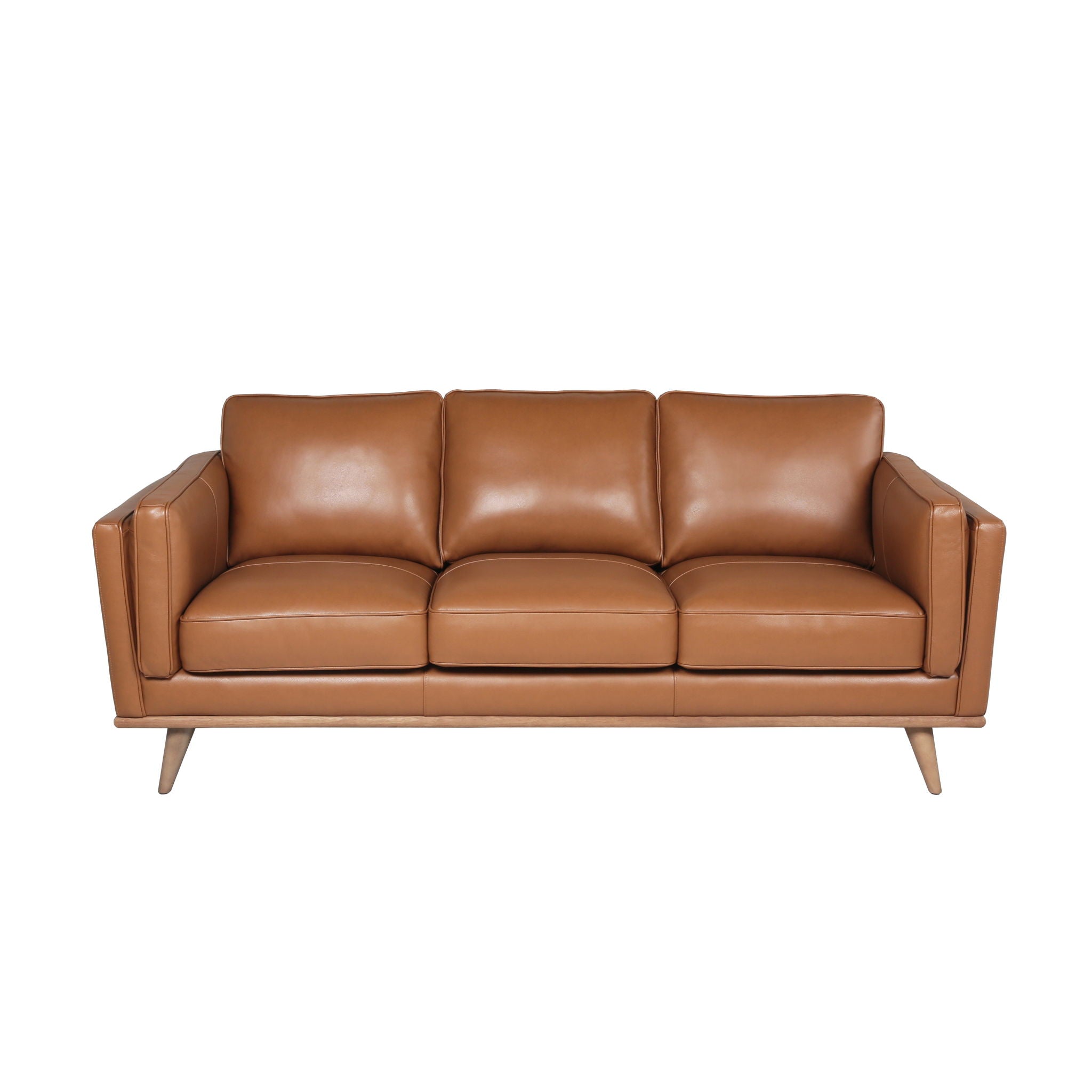 Modern Leather Sofa - Caramel - Best Buy Furniture
