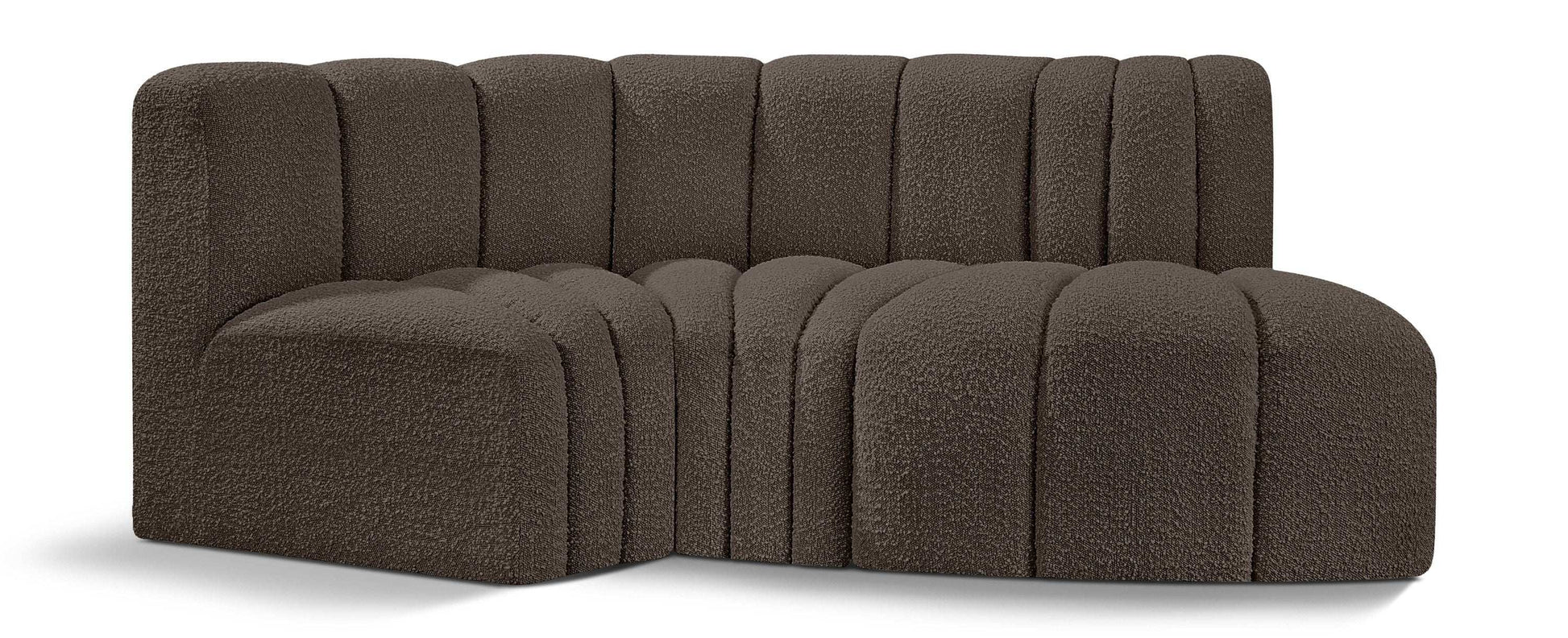 Arc - Boucle Fabric 3 Piece Modular L-Shaped Sofa - Best Buy Furniture
