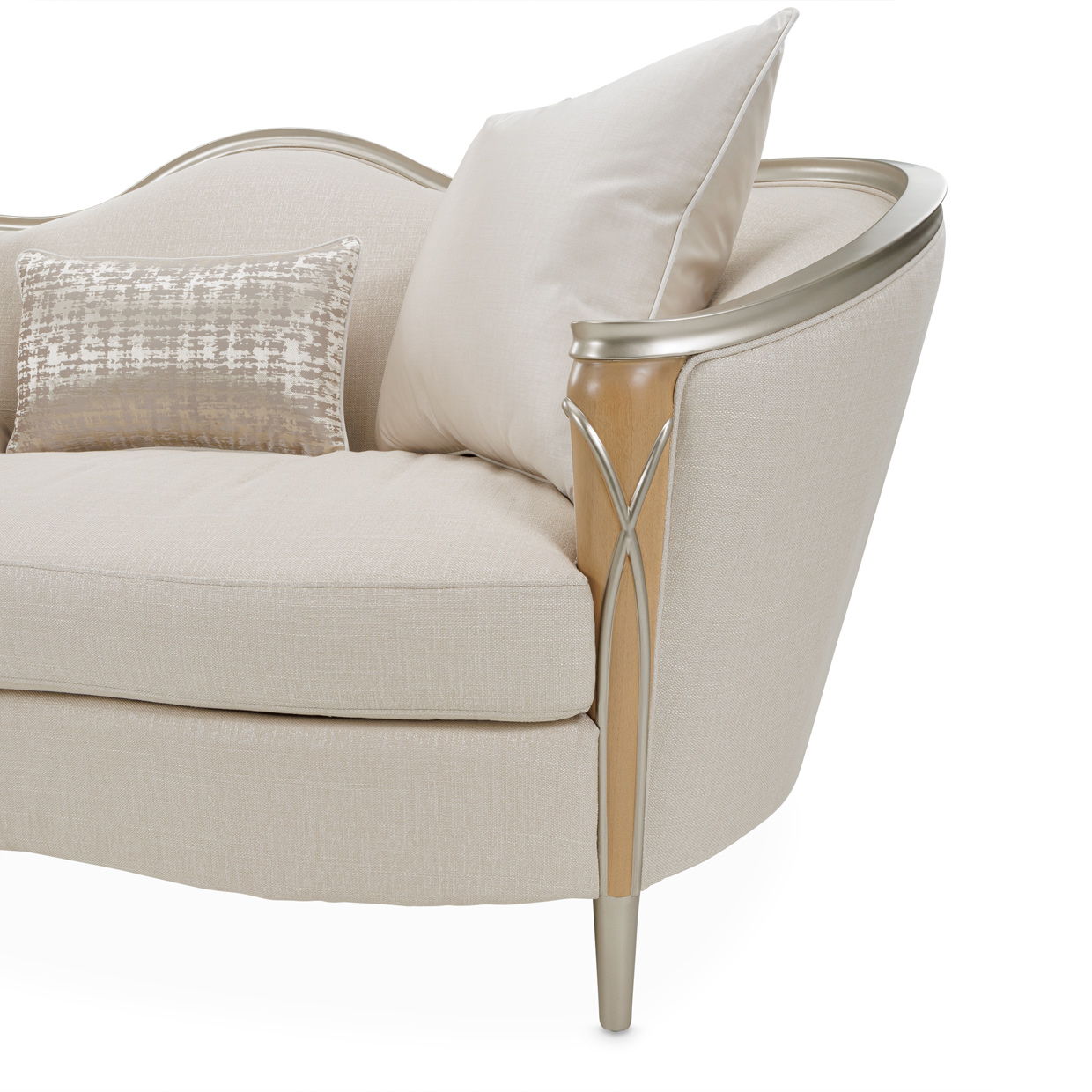 Villa Cherie - Loveseat - Pearl / Caramel - Best Buy Furniture