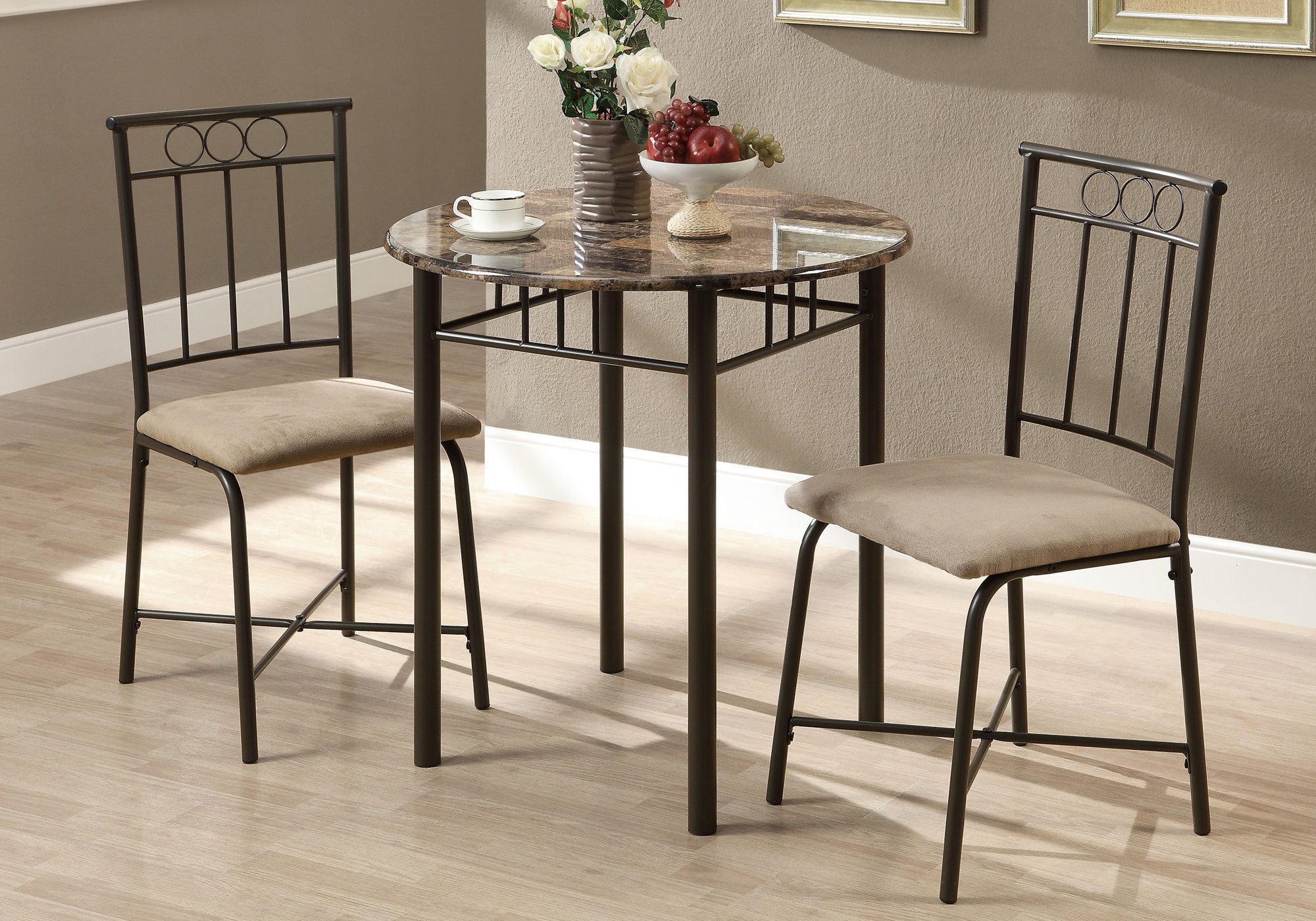 3 Pieces Dining Table Set, Small, Round, Contemporary & Modern - Best Buy Furniture
