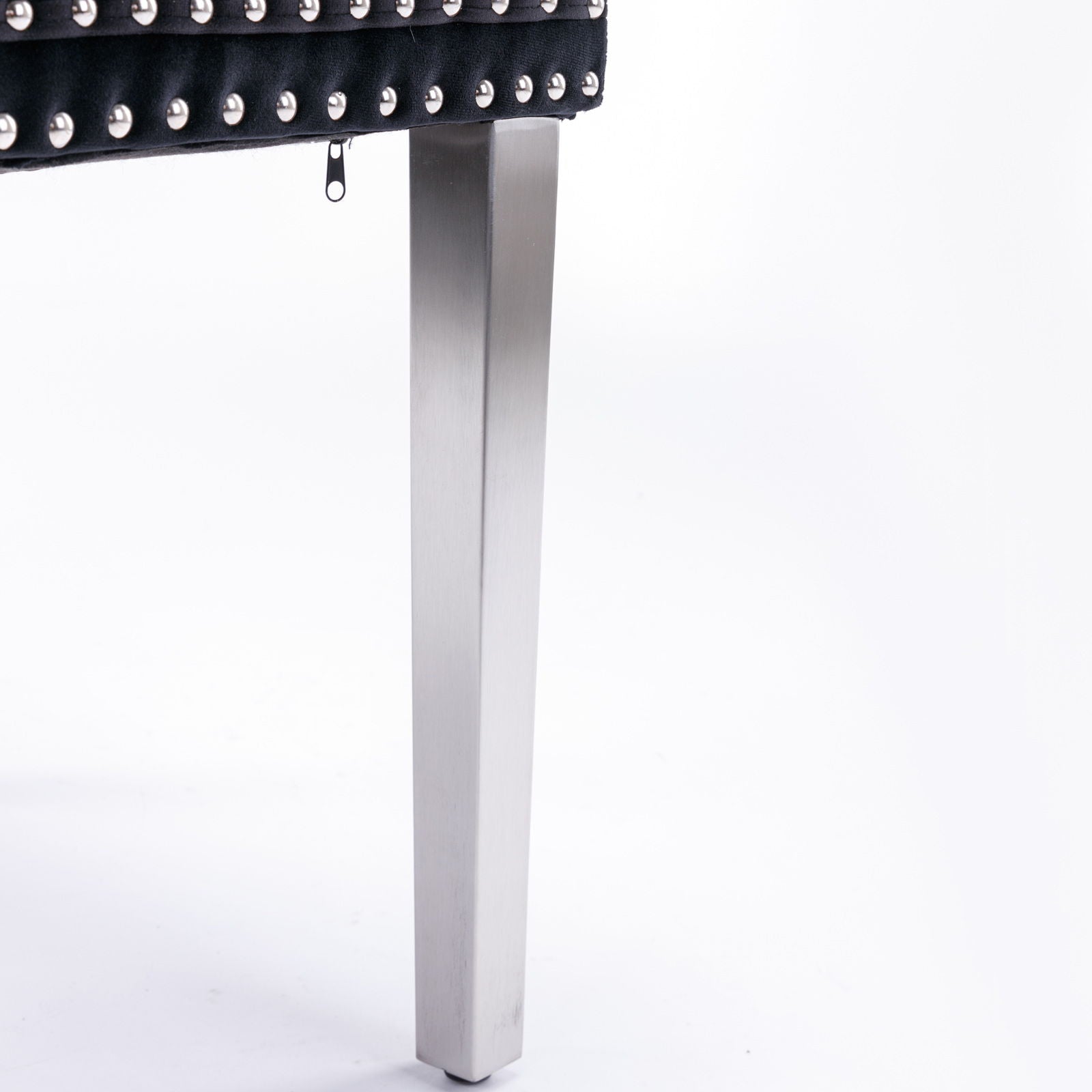 Nikki - Modern, High-End Tufted Solid Wood Contemporary Velvet Upholstered Dining Chair With Chrome Stainless Steel Plating Legs, Nailhead Trim (Set of 2) - Best Buy Furniture