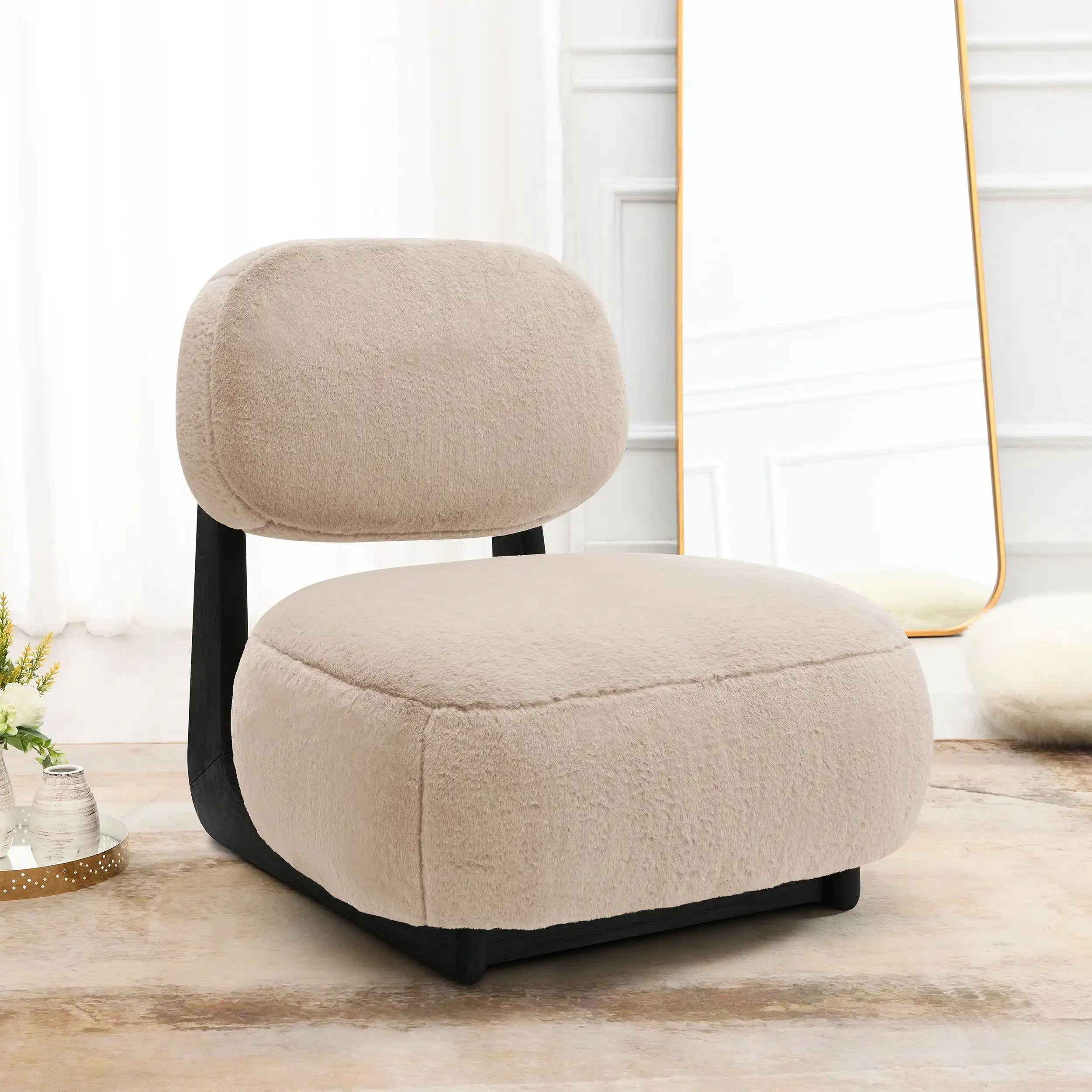 Duffie - Upholstered Armless Accent Chair - Camel - Best Buy Furniture