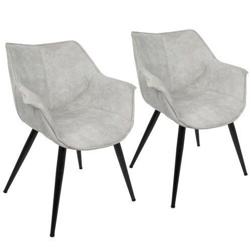 Wrangler - Industrial Chair (Set of 2) - Light Gray - Best Buy Furniture