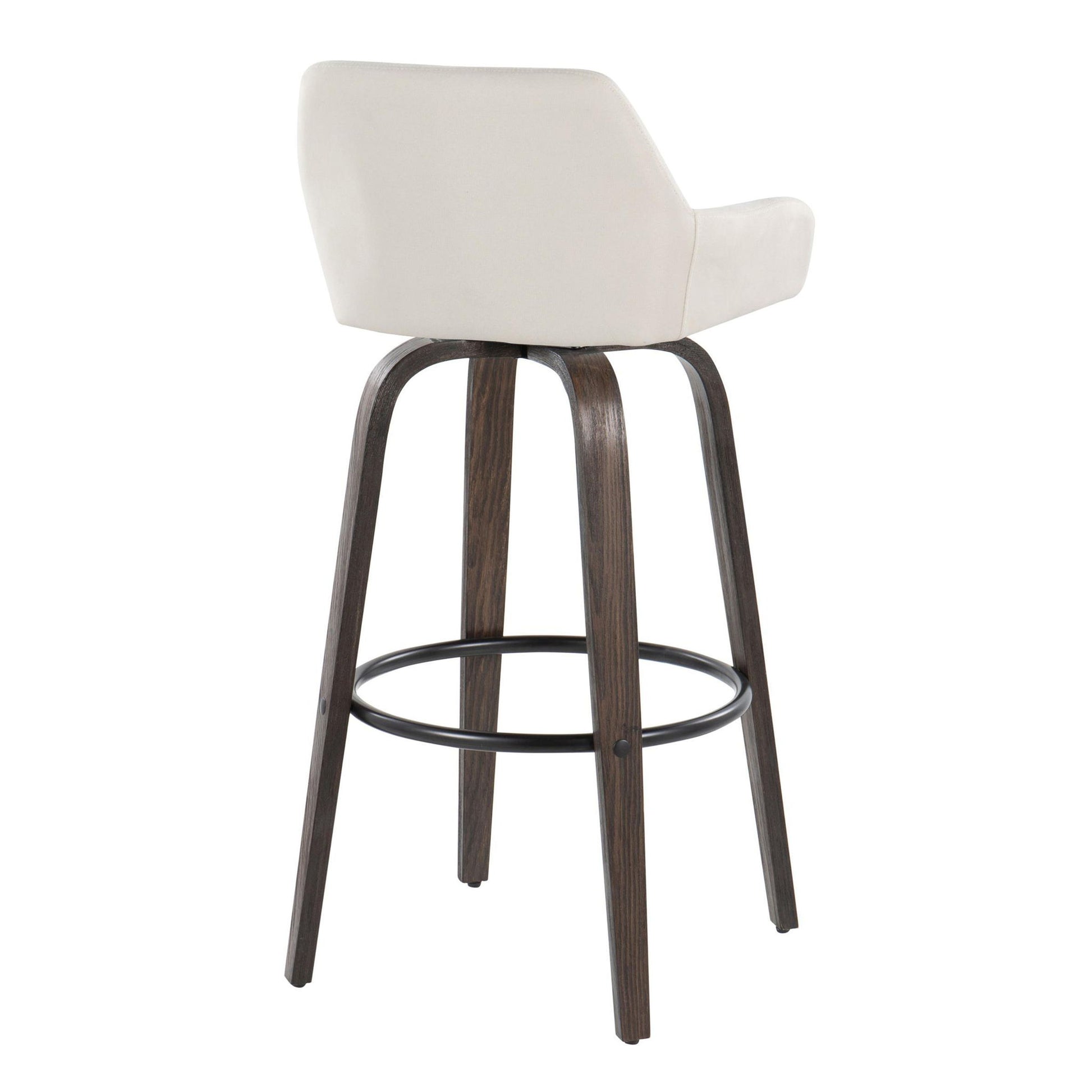Daniella - Contemporary Fixed Height, Barstool With Swivel With Round Footrest (Set of 2) - Best Buy Furniture
