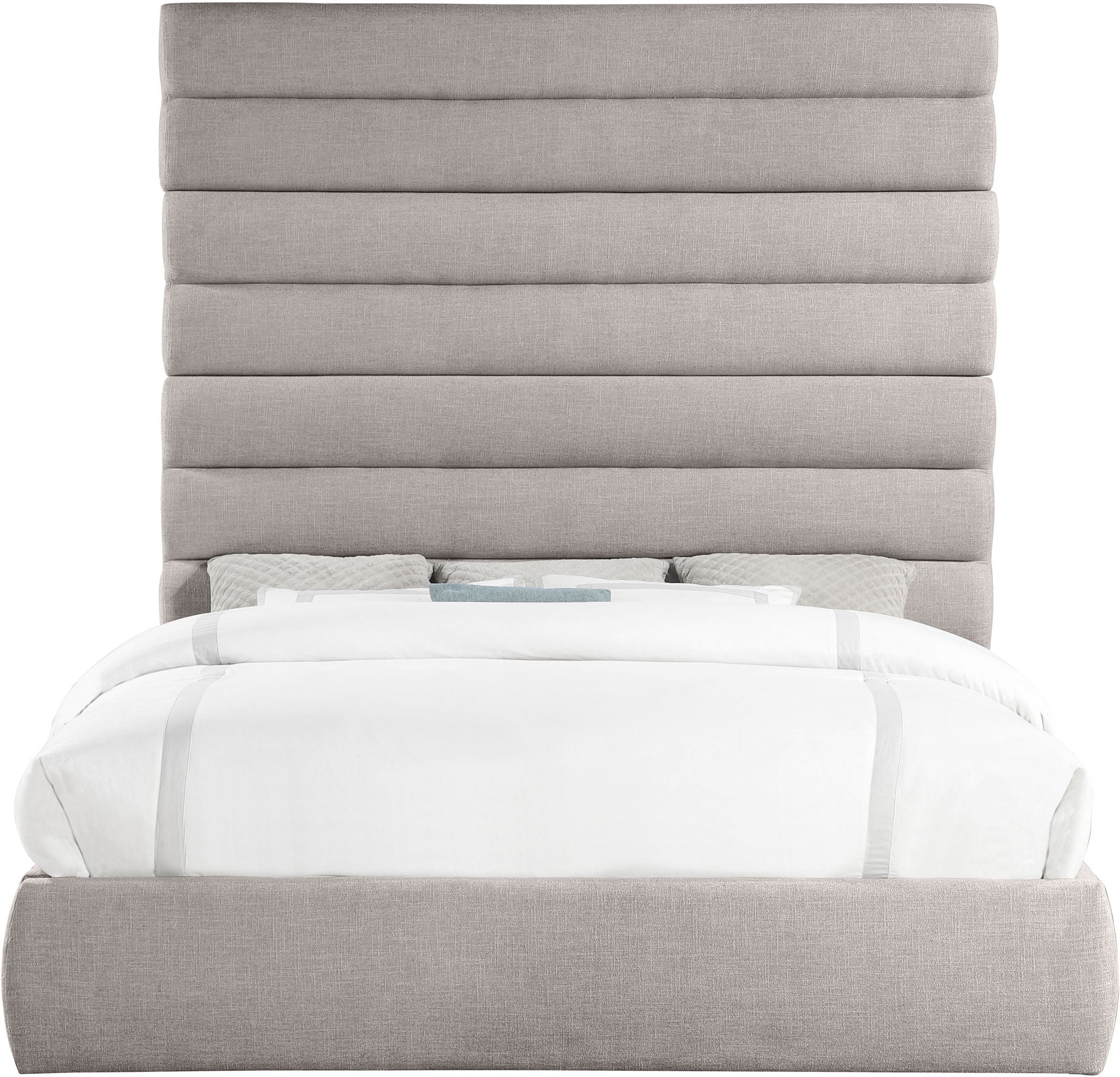 Adam - Linen Fabric Bed With 89" Headboard - Best Buy Furniture