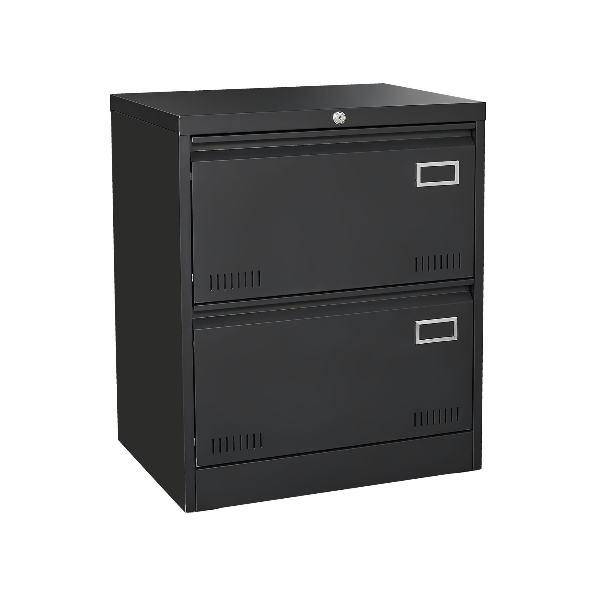2 Drawer Metal Lateral File Cabinet With Lock, Office Vertical Files Cabinet For Home Office, Locking Metal File Cabinet - Black - Best Buy Furniture