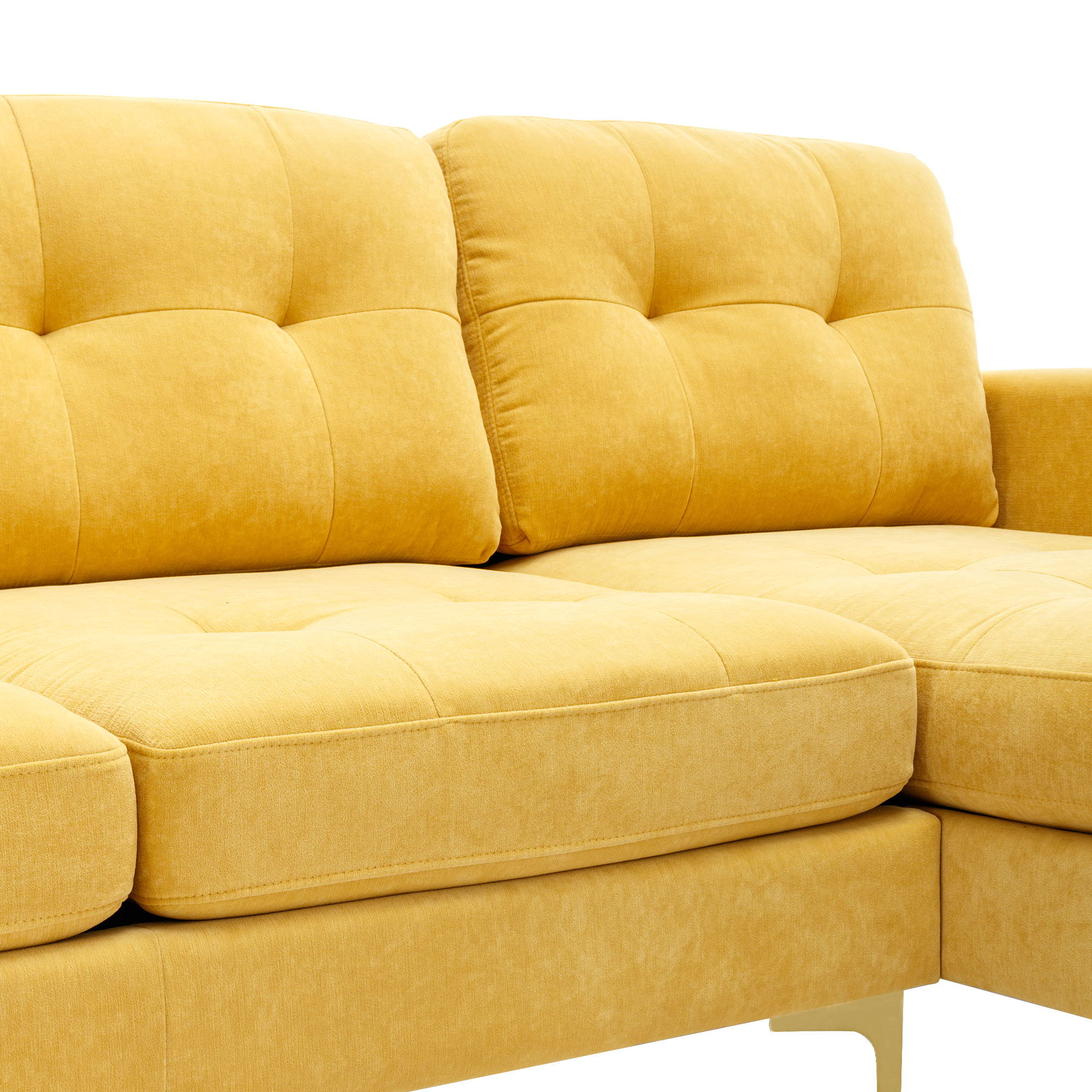 Modern L - Shape Convertible Sectional Sofa With Movable Ottoman - Best Buy Furniture