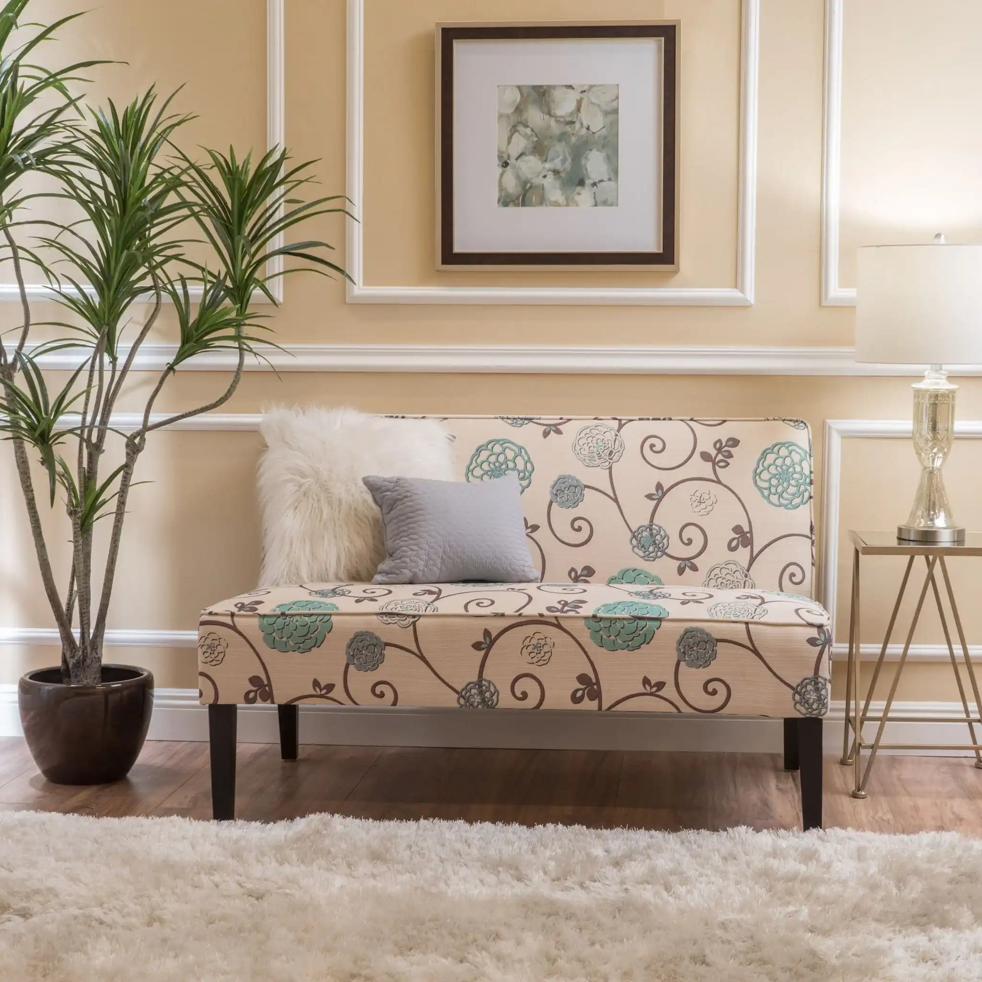 Contemporary Loveseat With Upholstered Fabric And Birch Wood Legs - Best Buy Furniture