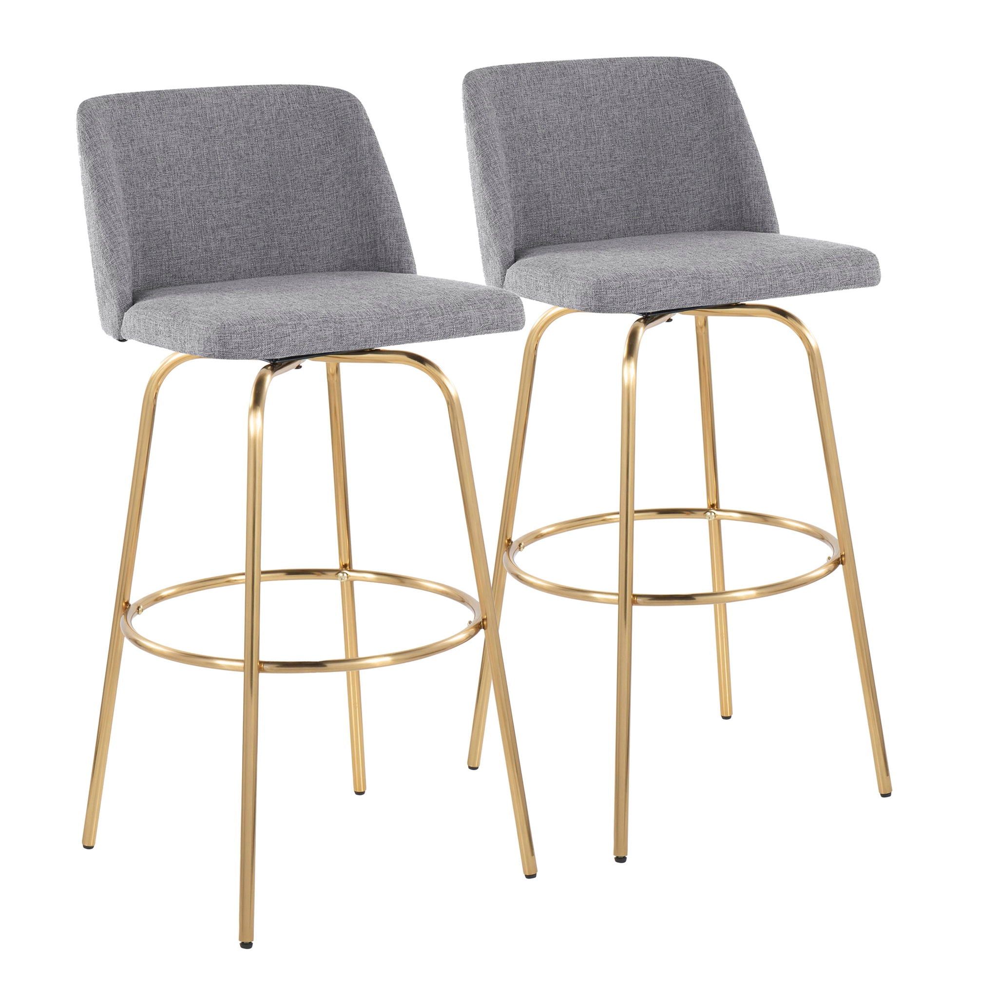 Toriano - Contemporary Fixed Height Barstool With Swivel And Round Footrest (Set of 2) - Best Buy Furniture