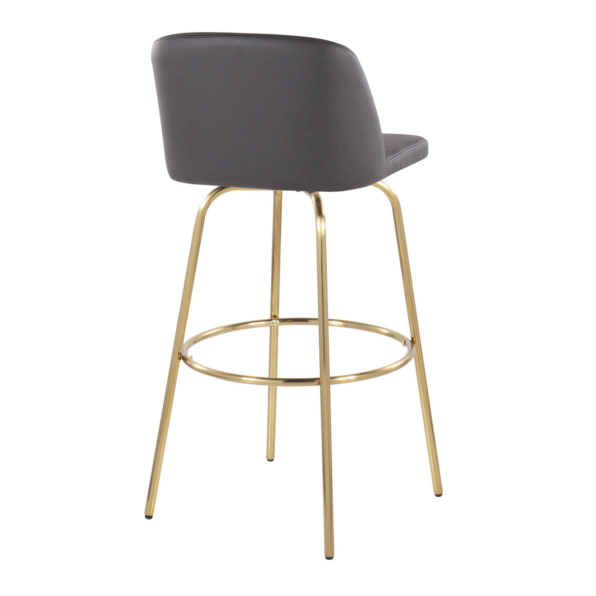 Toriano - Contemporary Fixed Height Barstool With Swivel And Round Footrest (Set of 2) - Best Buy Furniture